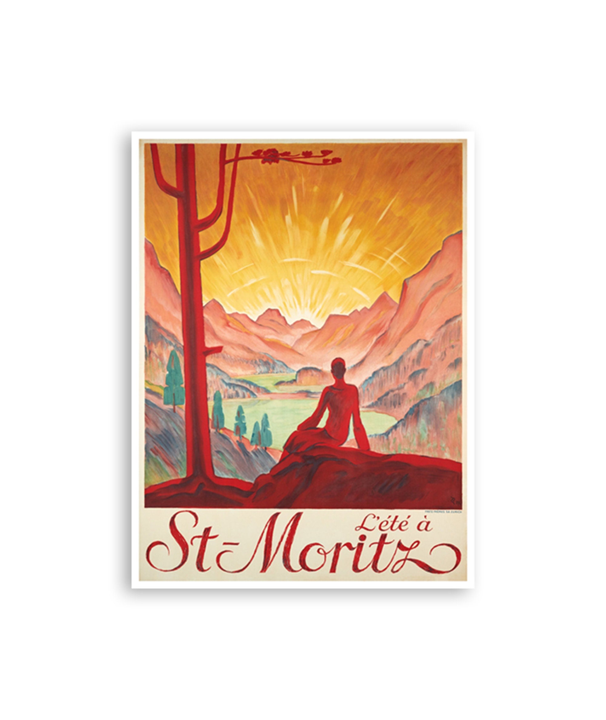 Saint Moritz Art Retro Travel Poster Switzerland Sports Home Decor Vintage Print (H900)
