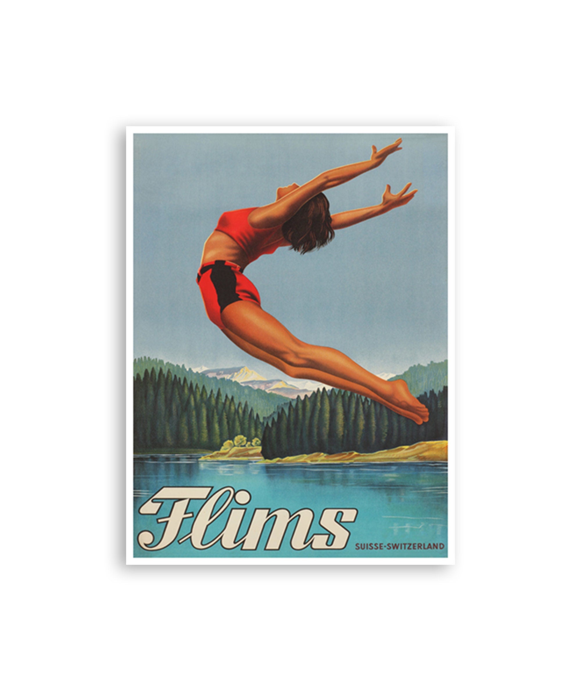Flims Art Switzerland Travel Poster Sports Print (H904)