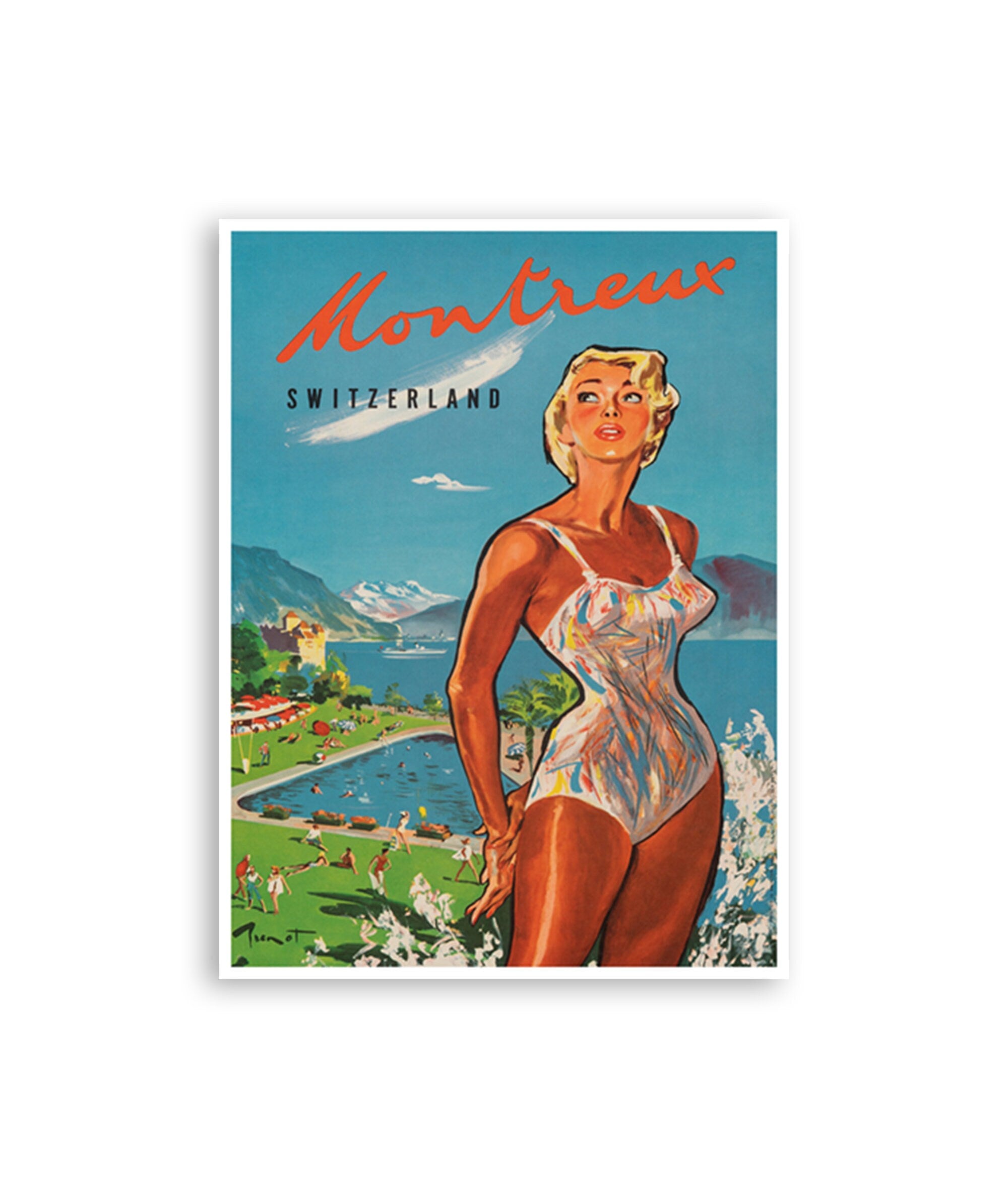 Montreux Travel Poster Art Swiss Home Decor Switzerland Vintage Print (H914)