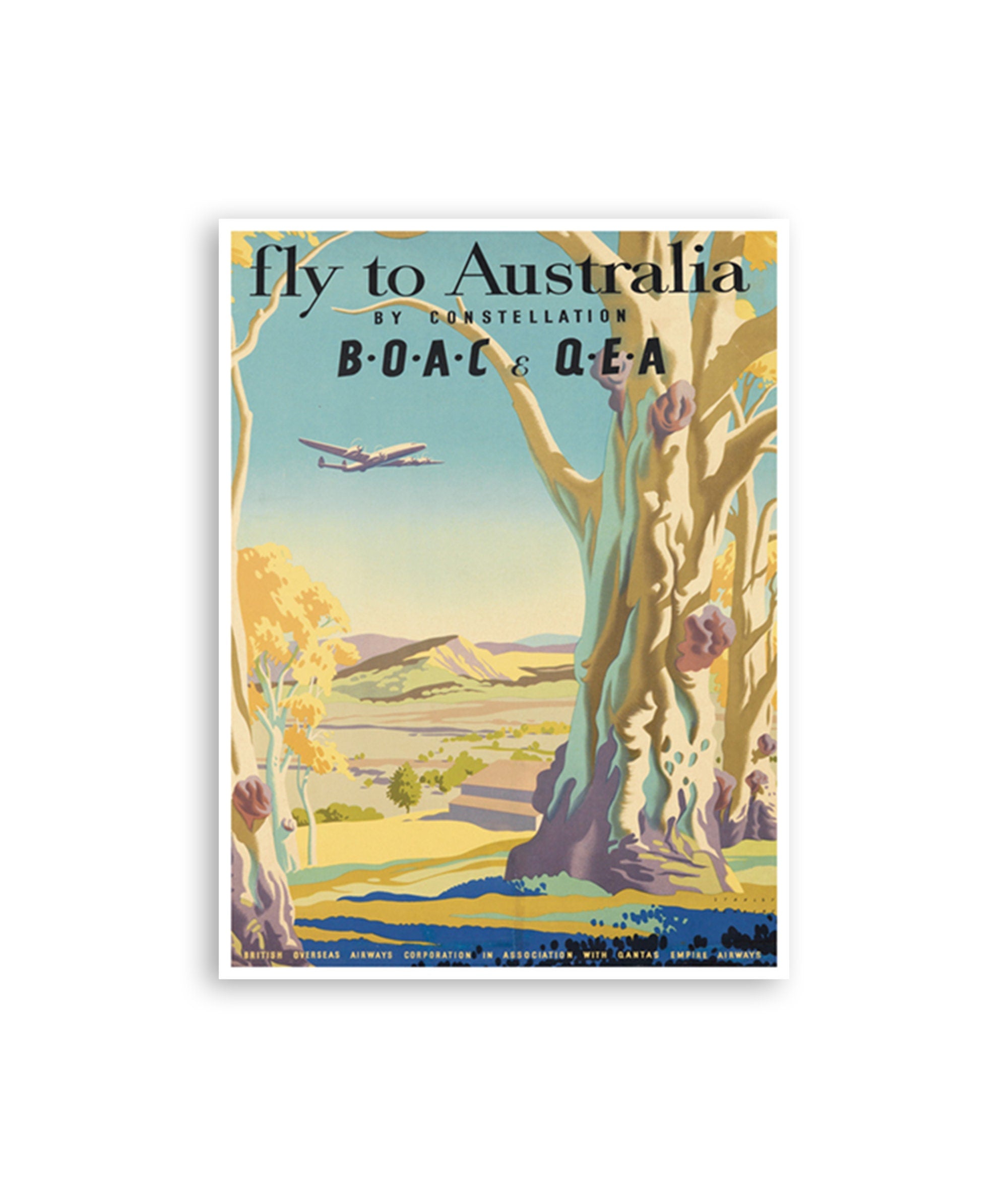 Australia Wall Art Travel Poster Horse Riding Vintage (H982)