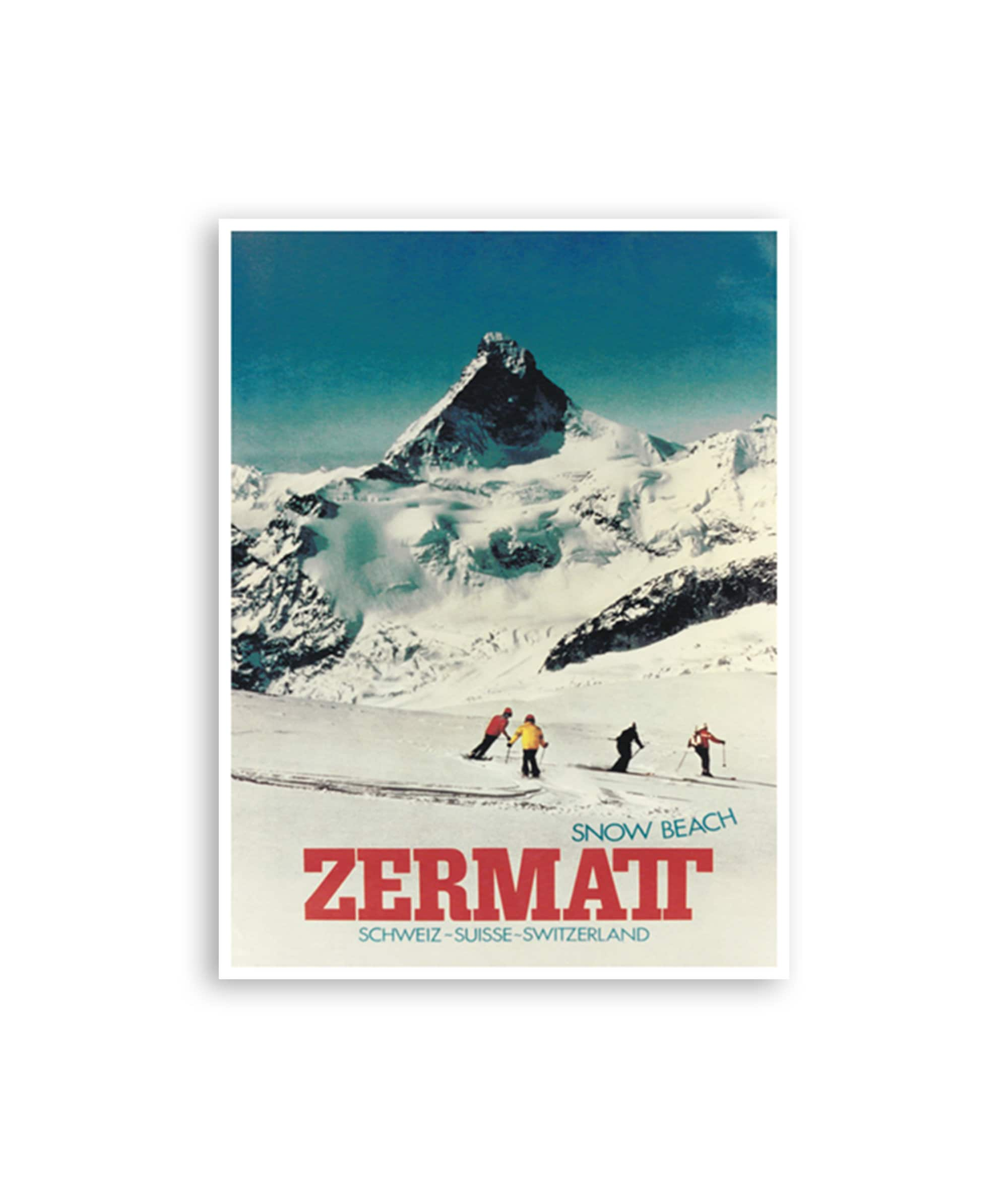 Zermatt Wall Art Travel Poster Ski Print Switzerland Sports (H977)