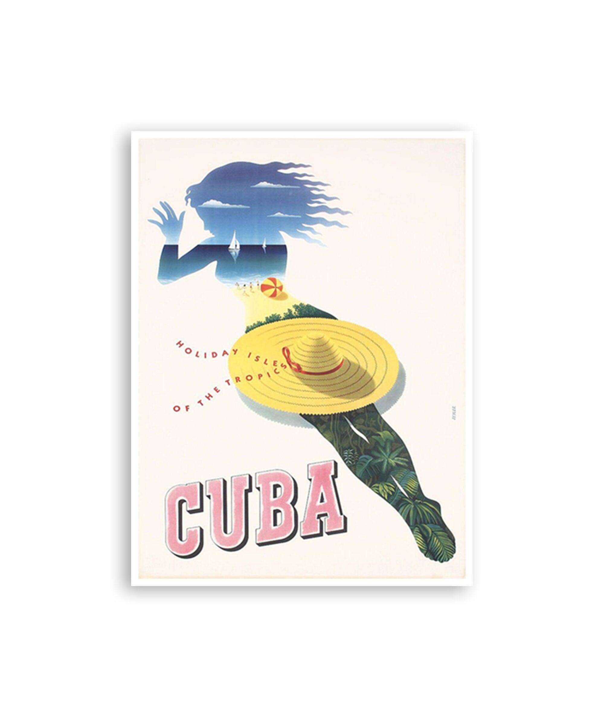 Cuba Wall Art Travel Print Cuban Vintage Poster (XR3436)