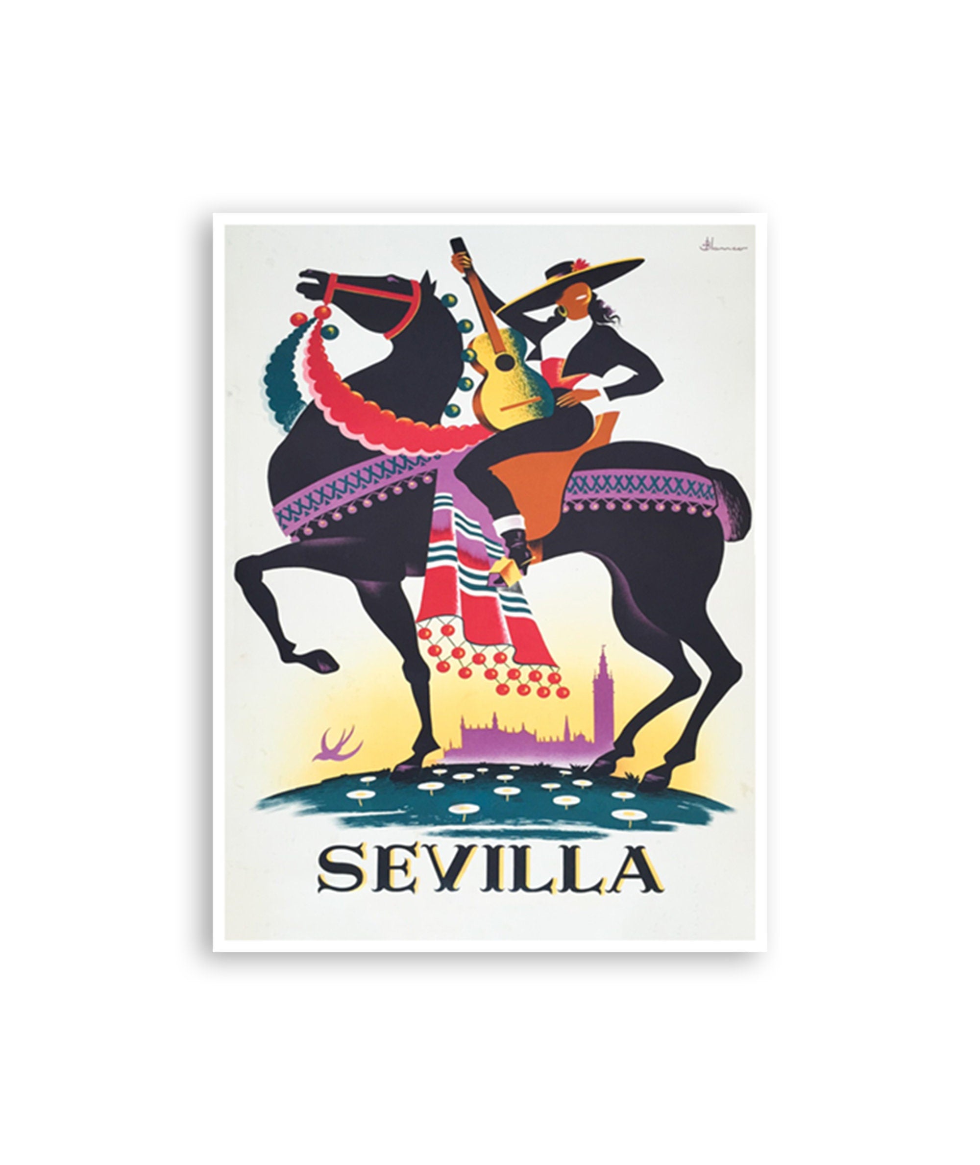 Seville Spain Art Print Travel Poster Spanish Home Decor (XR3485)