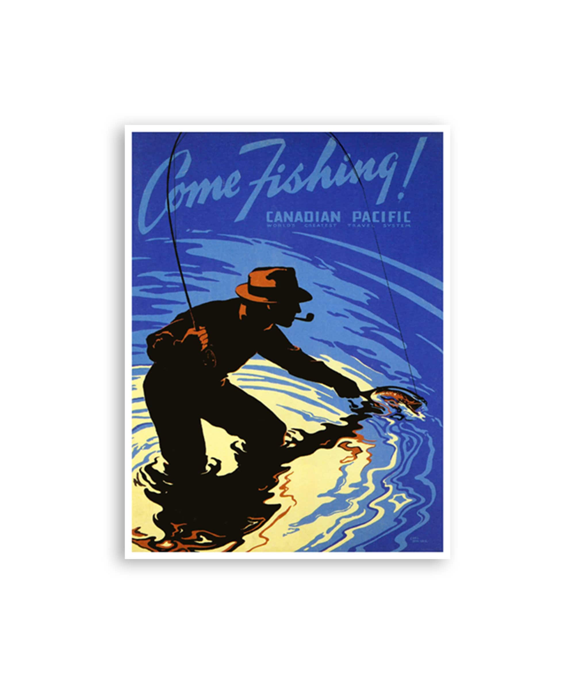 Canada Fishing Art Travel Poster Angler's Retro Vintage Print (H998)