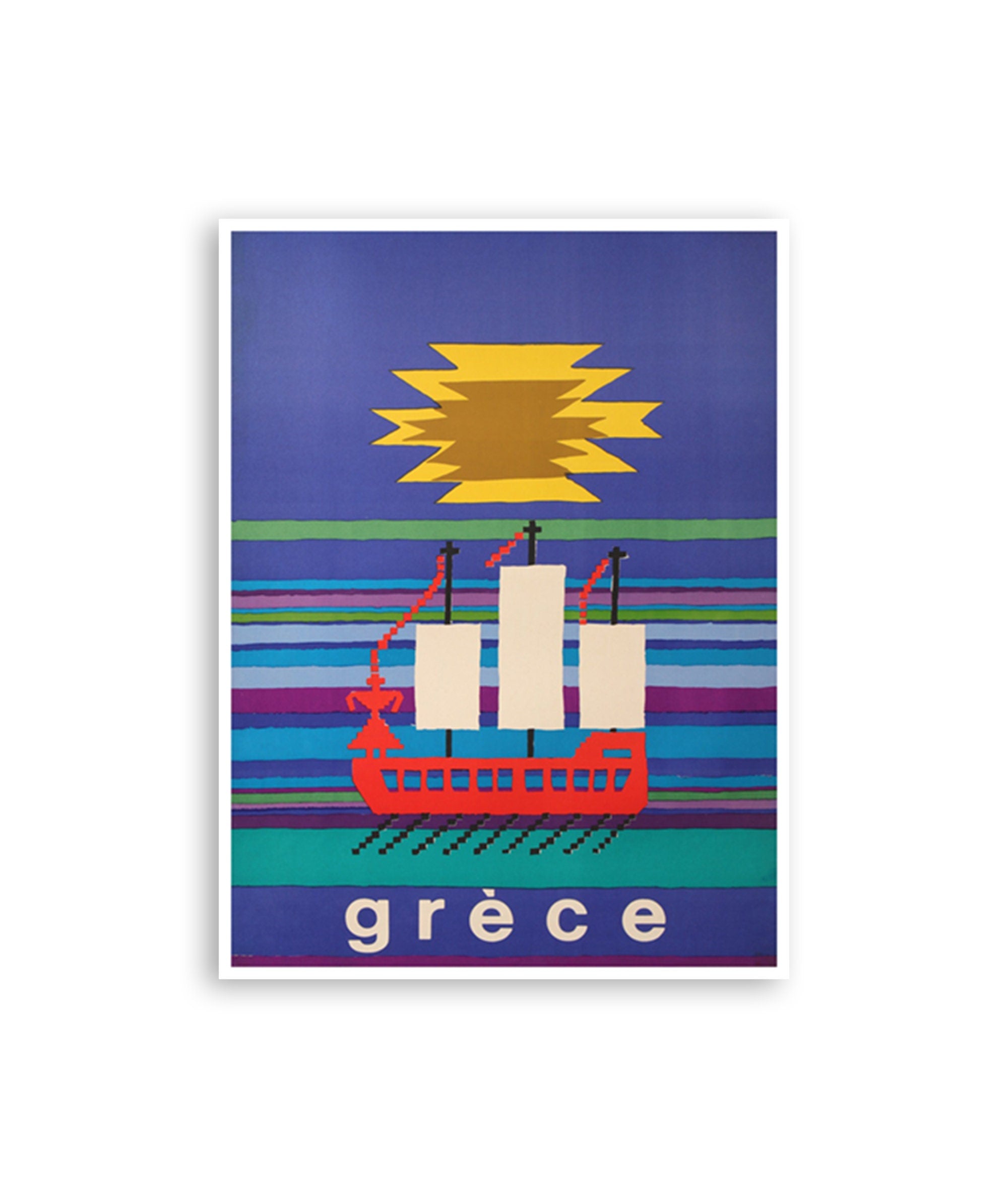 Greece Wall Art Vintage Travel Poster Print Home Greek Decor (XR3482)