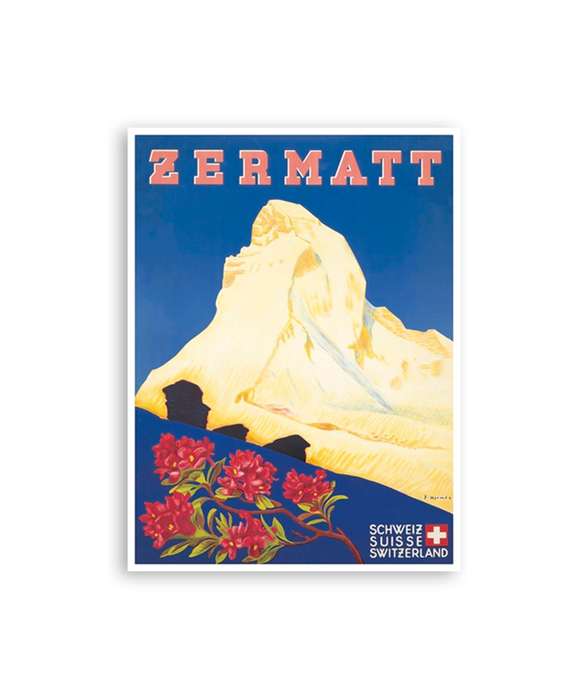 Art Zermatt Switzerland Travel Poster Sports Home Decor Vintage Print (H966)