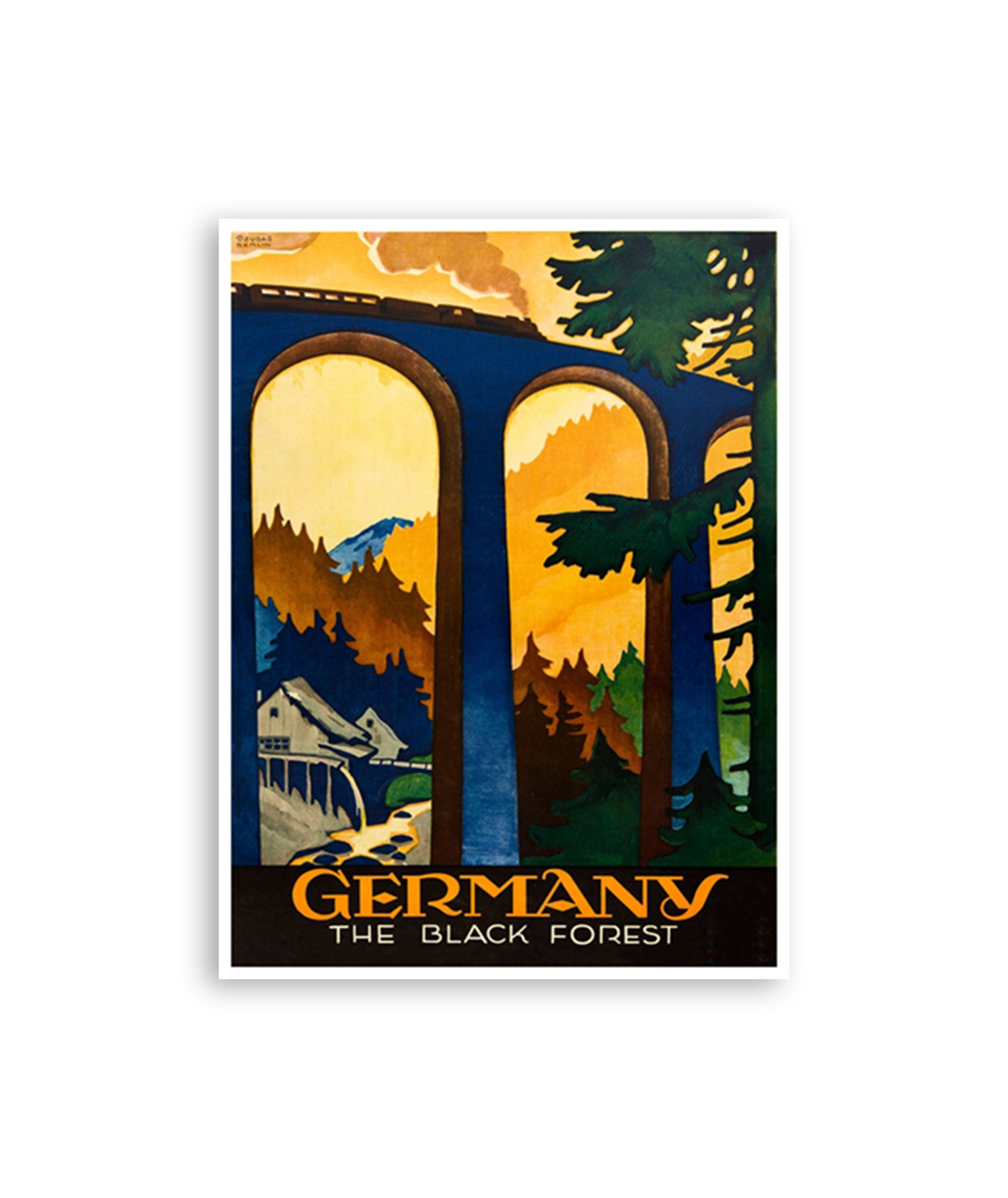 Germany Wall Art Vintage Black Forest Travel Poster Print (XR3462)