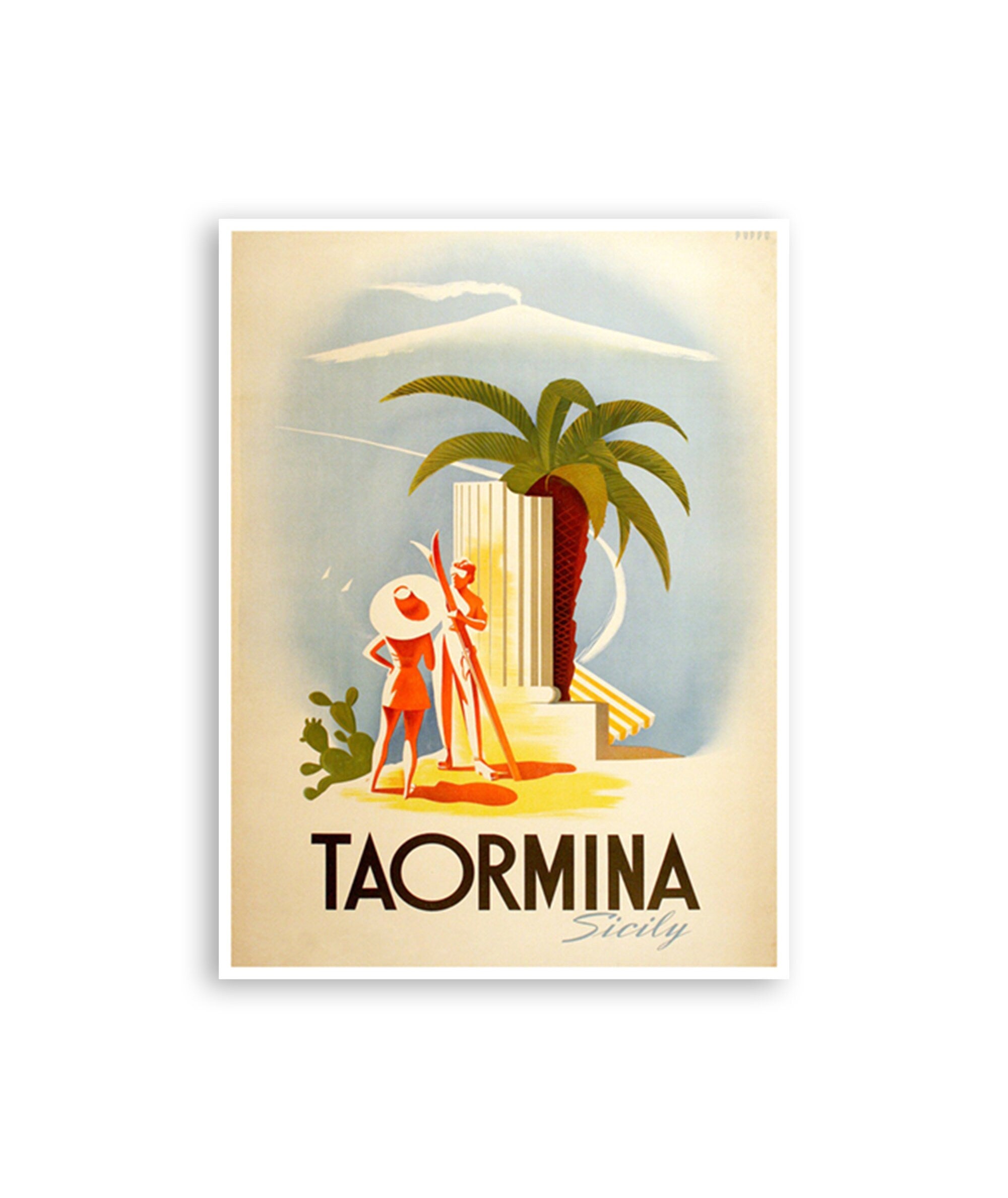 Taormina Poster Sicily Art Italy Travel Print (XR3407)