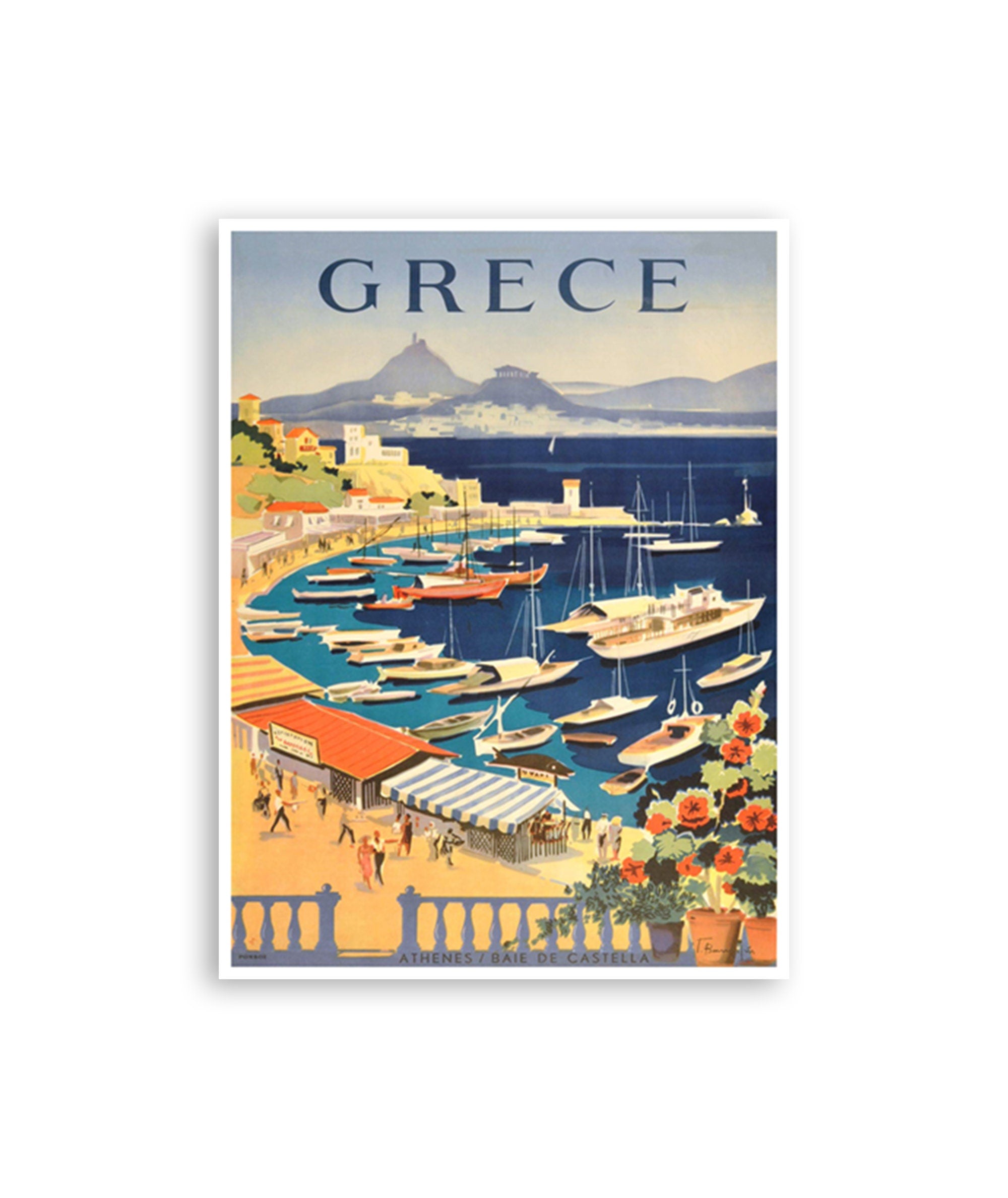 Athens Greece Art Vintage Travel Poster Print Home Wall Greek Decor (XR3486)