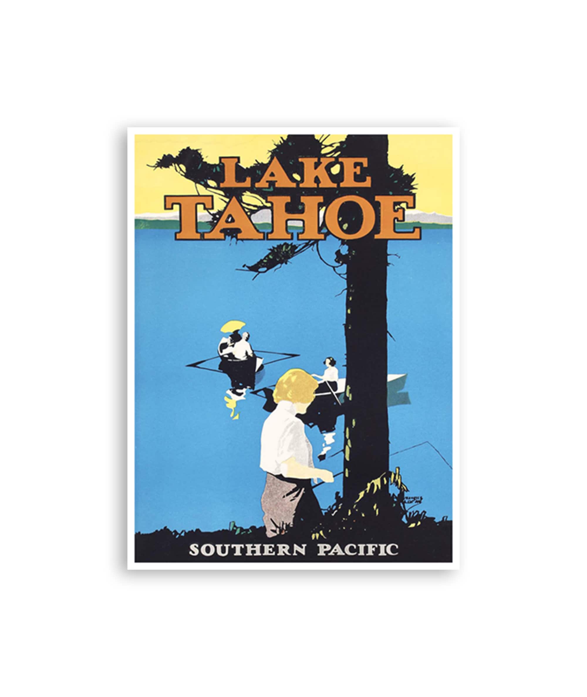 Lake Tahoe Poster Art Outdoors Hiking Nature Print (H970)