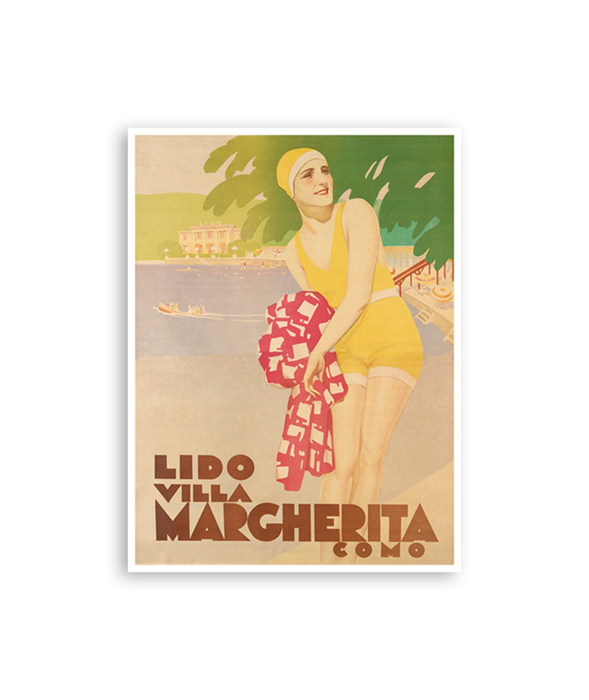 Lake Como Art Travel Poster Italy Home Decor Vintage Print (H1000)