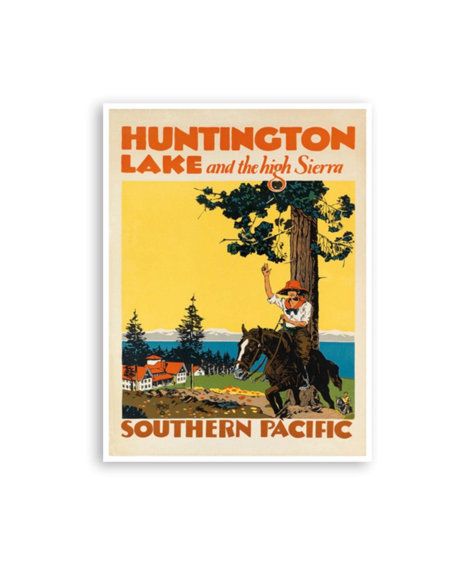 Huntington Lake Art California Vintage Travel Poster Wall Print (XR1675)