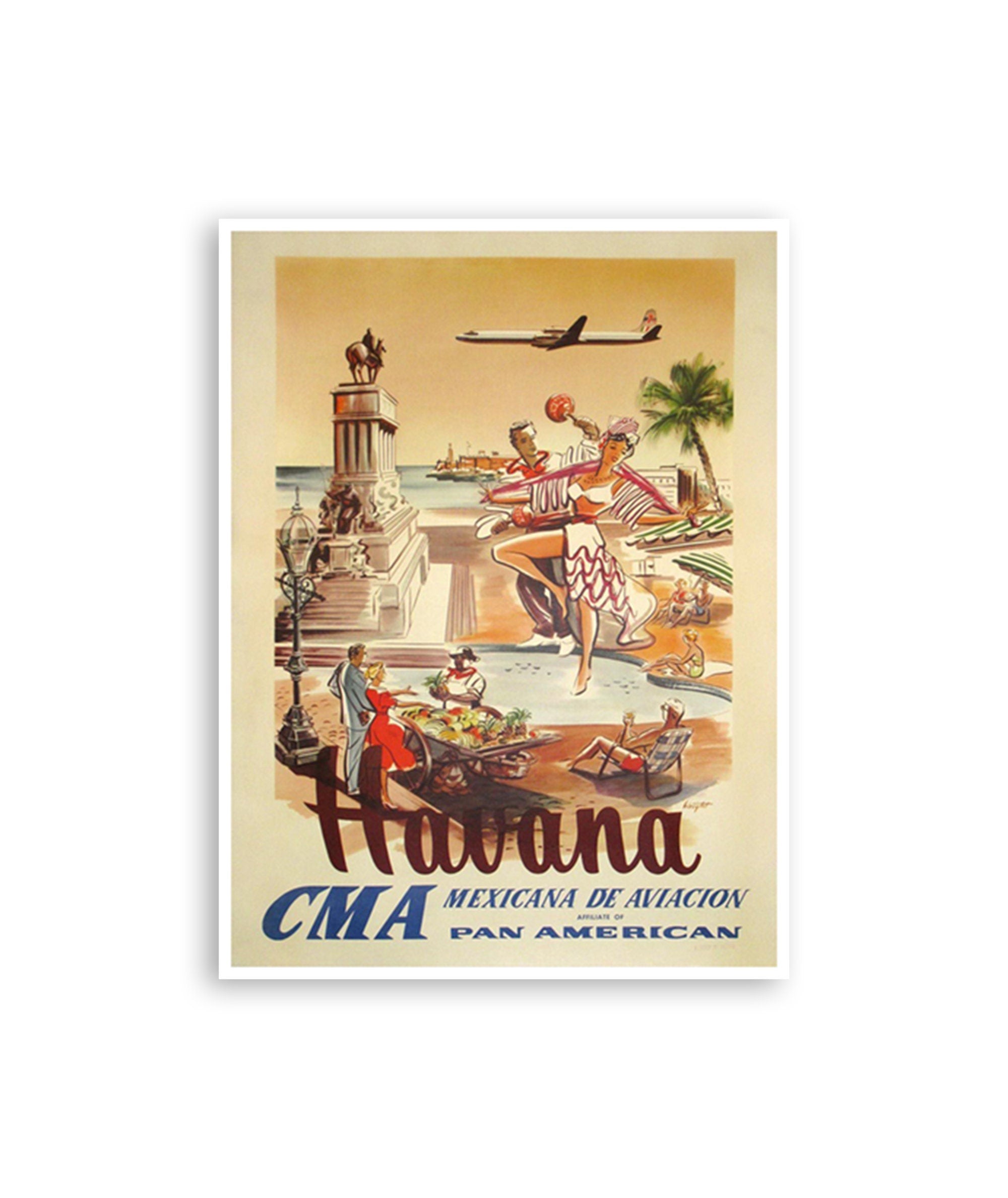 Havana Cuba Poster Home Decor Dancing Wall Art Print (H1037)