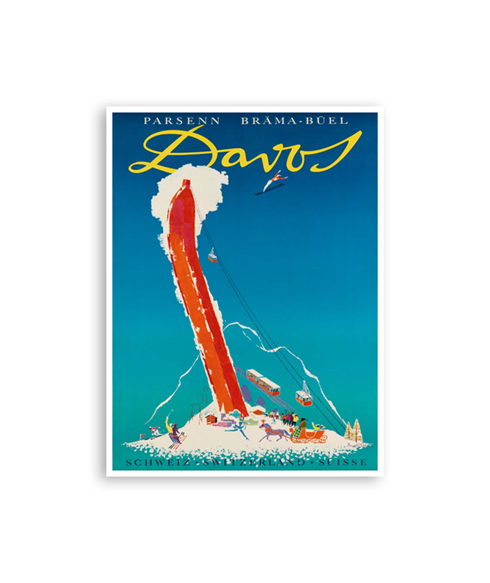 Davos Art Switzerland Travel Poster Sports Print (H1035)
