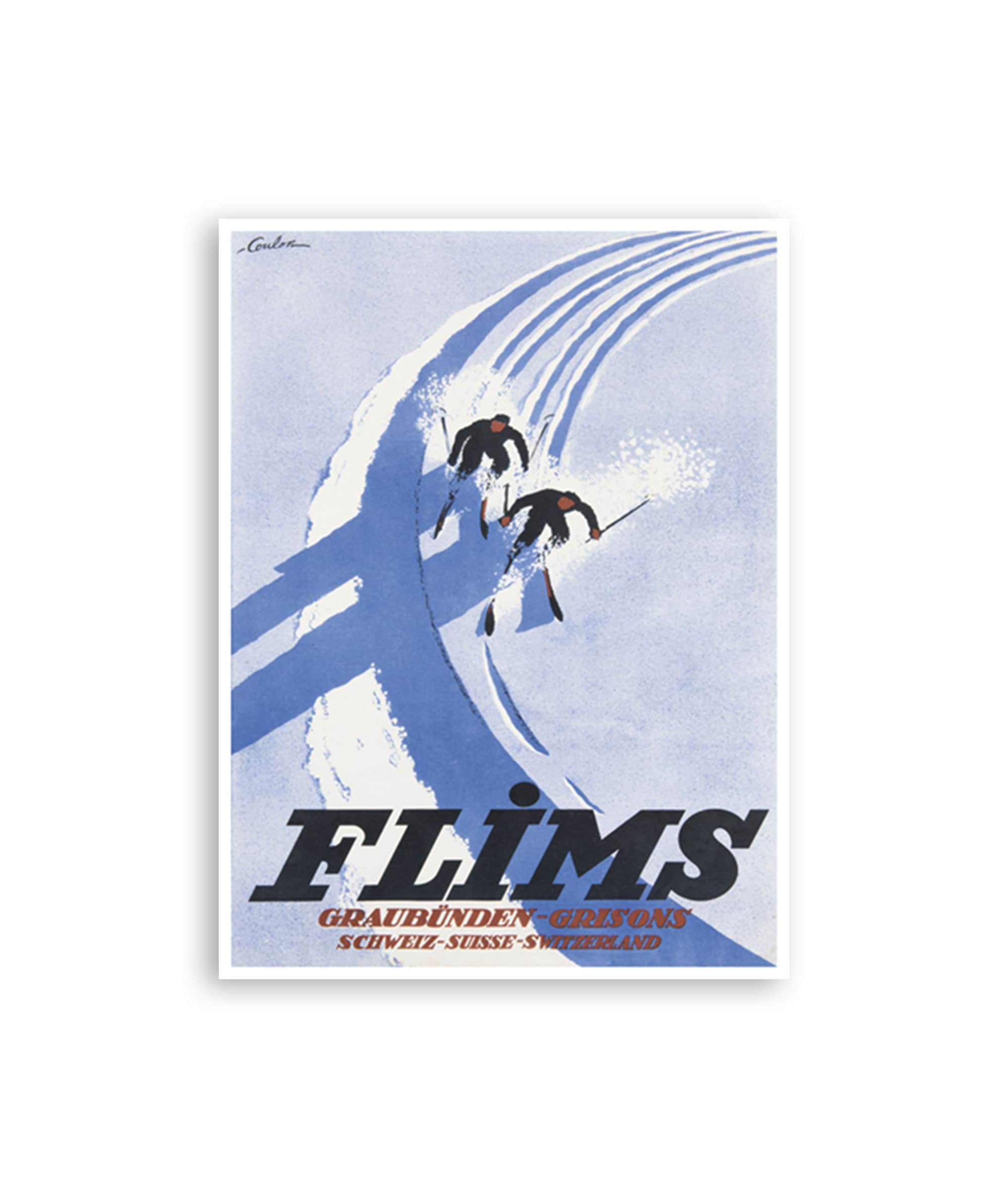 Flims Ski Art Switzerland Travel Poster Sports Print (H1050)
