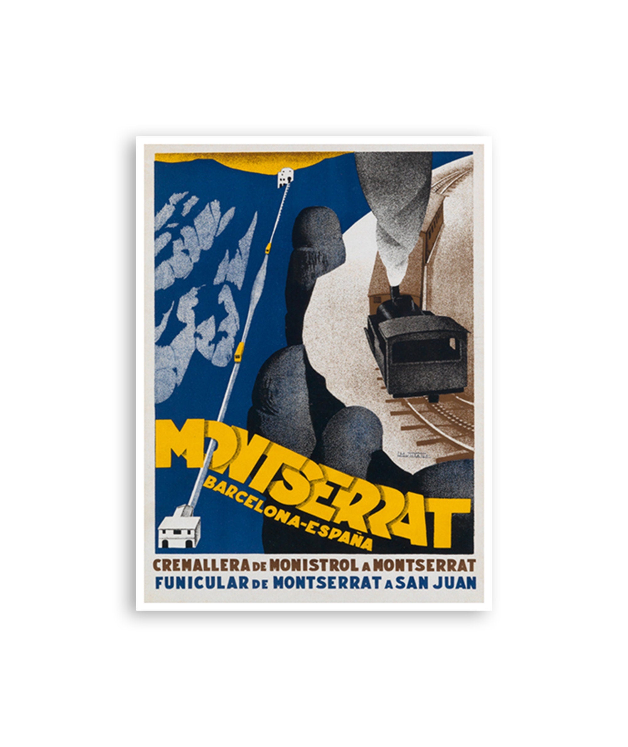 Barcelona Poster Montserrat Wall Art Spain Travel Poster Print Spanish Decor (H1031)