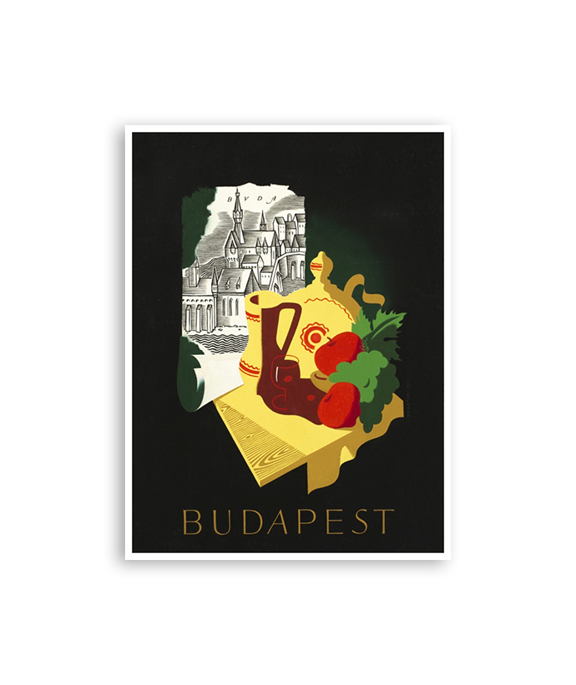 Budapest Poster Hungary Travel Art Vintage Print (XR3638)