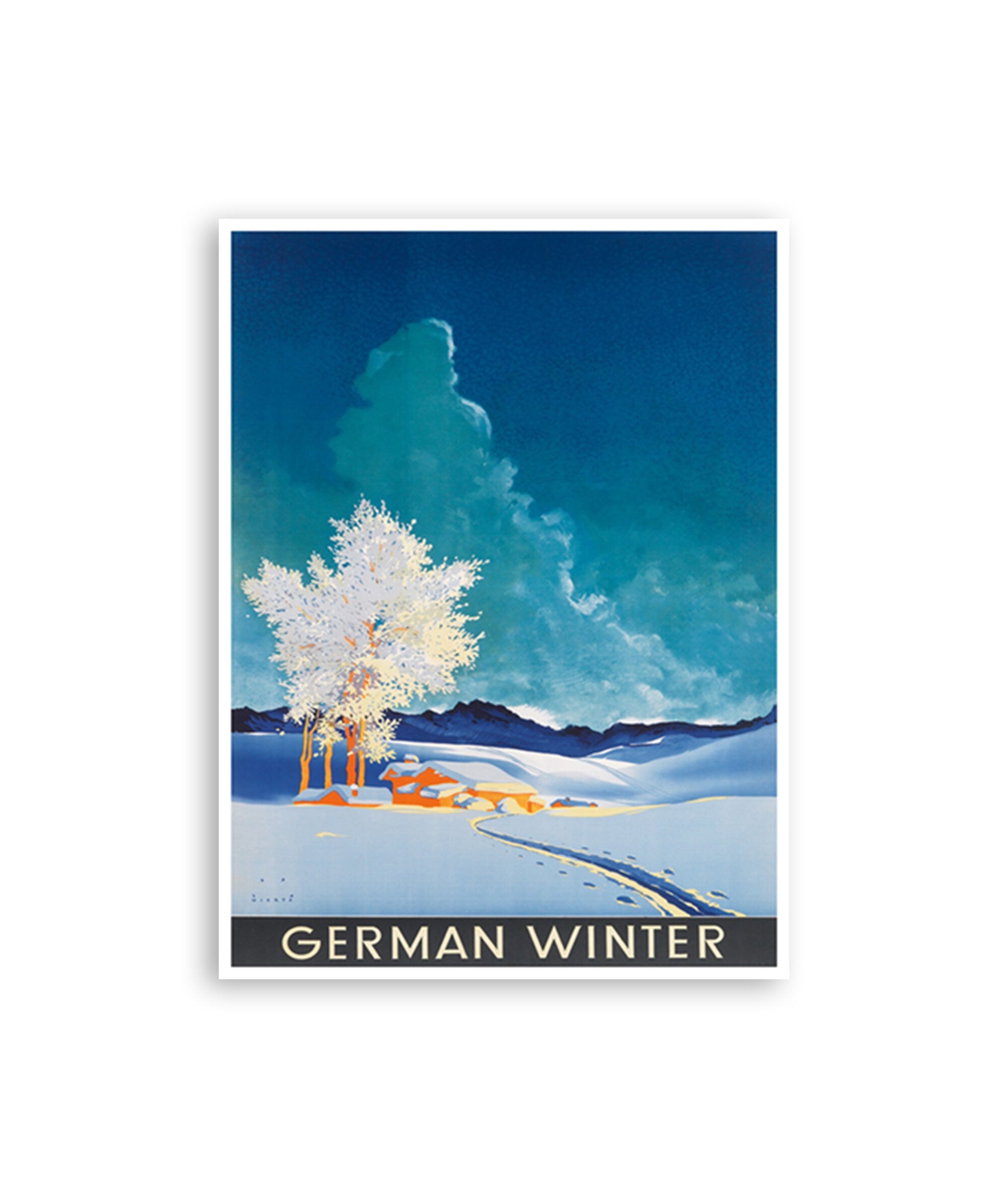 German Winter Art Germany Travel Poster Print (XR3653)