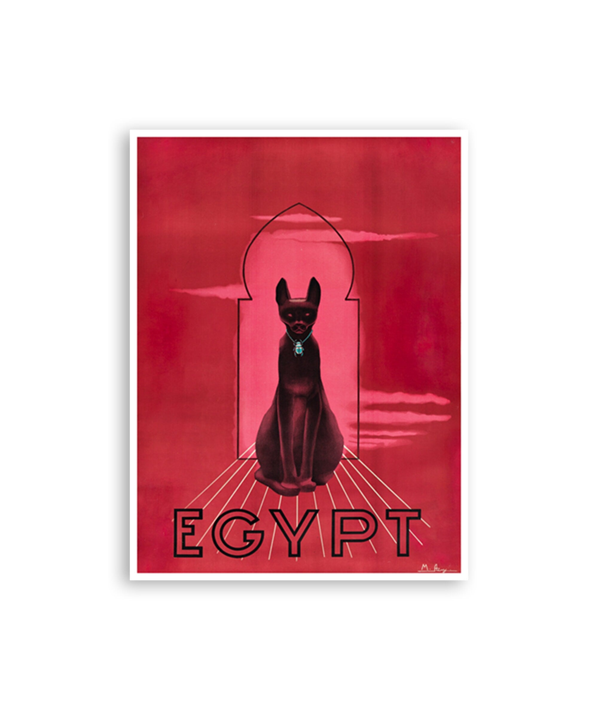 Egypt Travel Art Poster Print Egyptian Cat (XR3280)