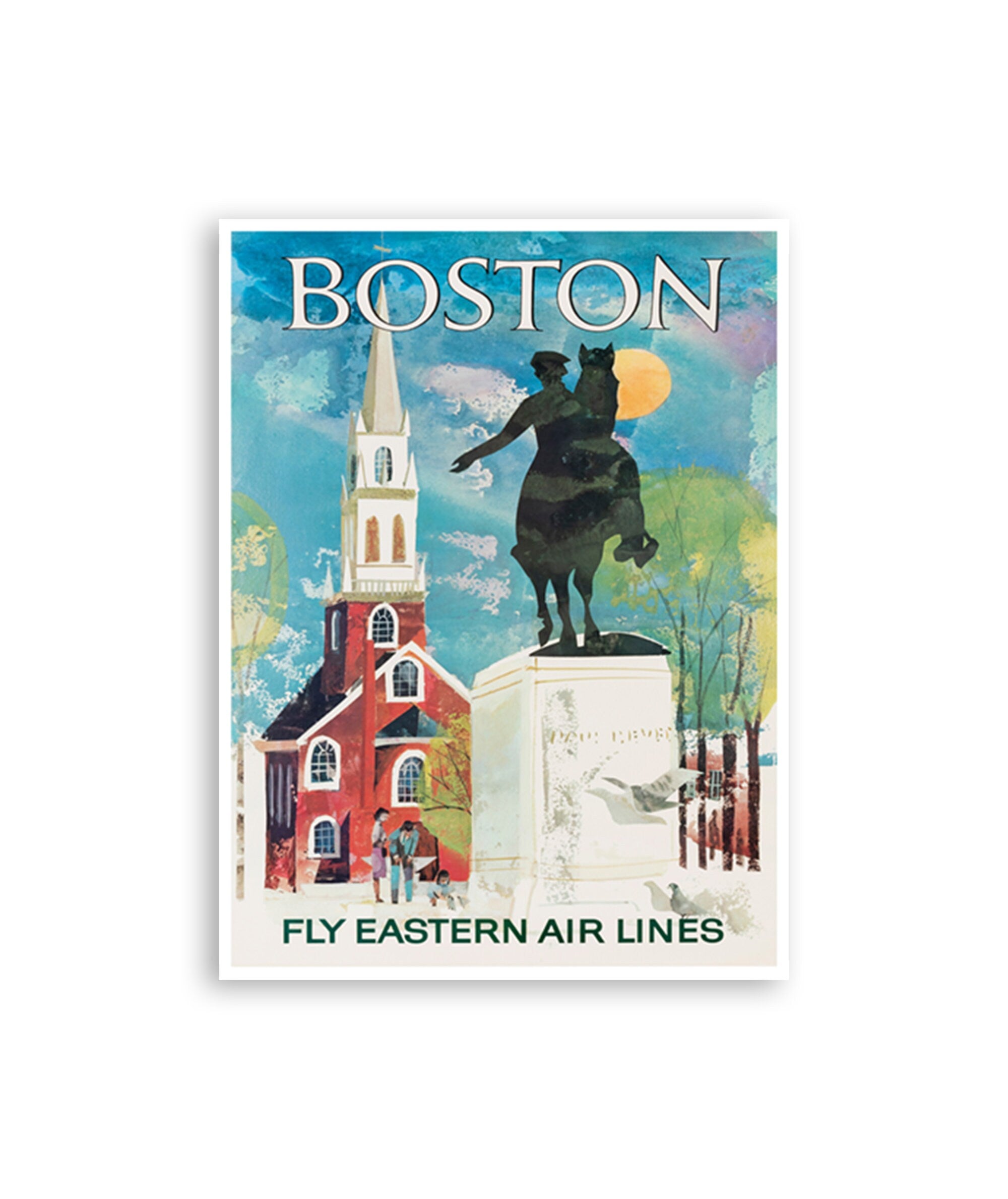 Boston Wall Art Vintage Travel Poster Wall Print (XR3738)