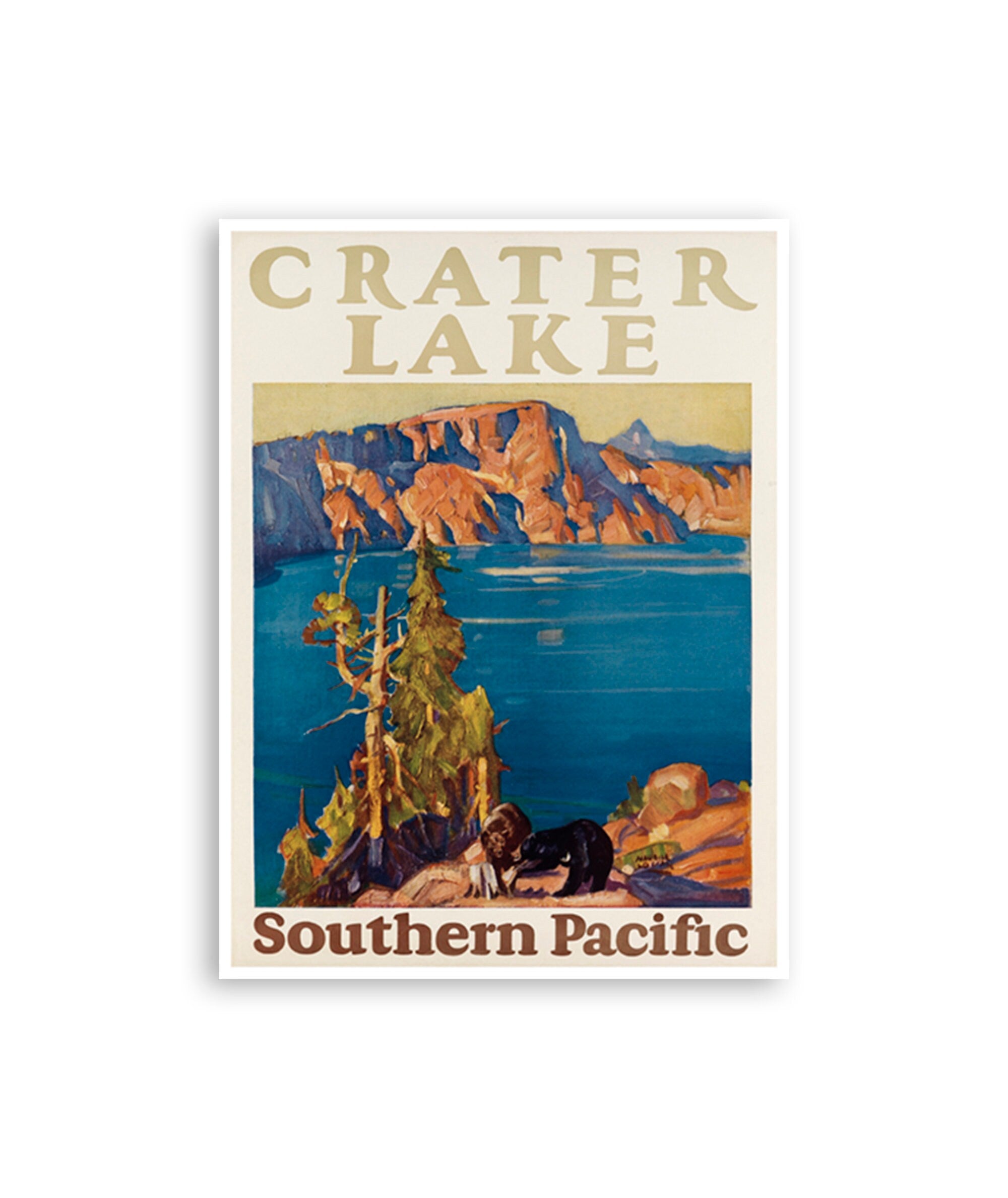 Crater Lake Poster National Park Art Oregon Travel Print Home Decor (XR3682)