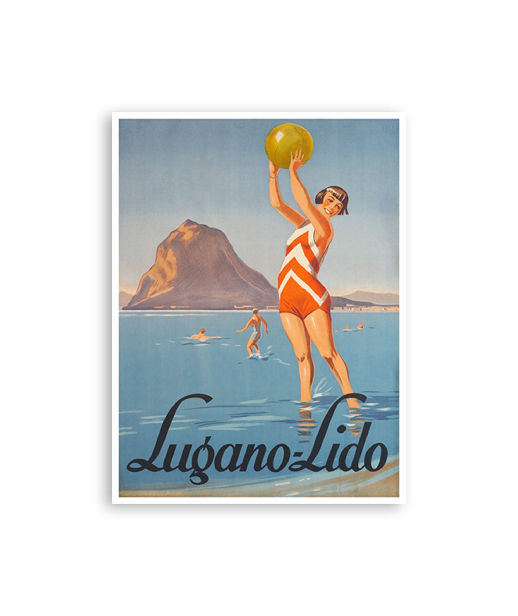 Lugano Art Switzerland Lido Travel Poster Print (H788)