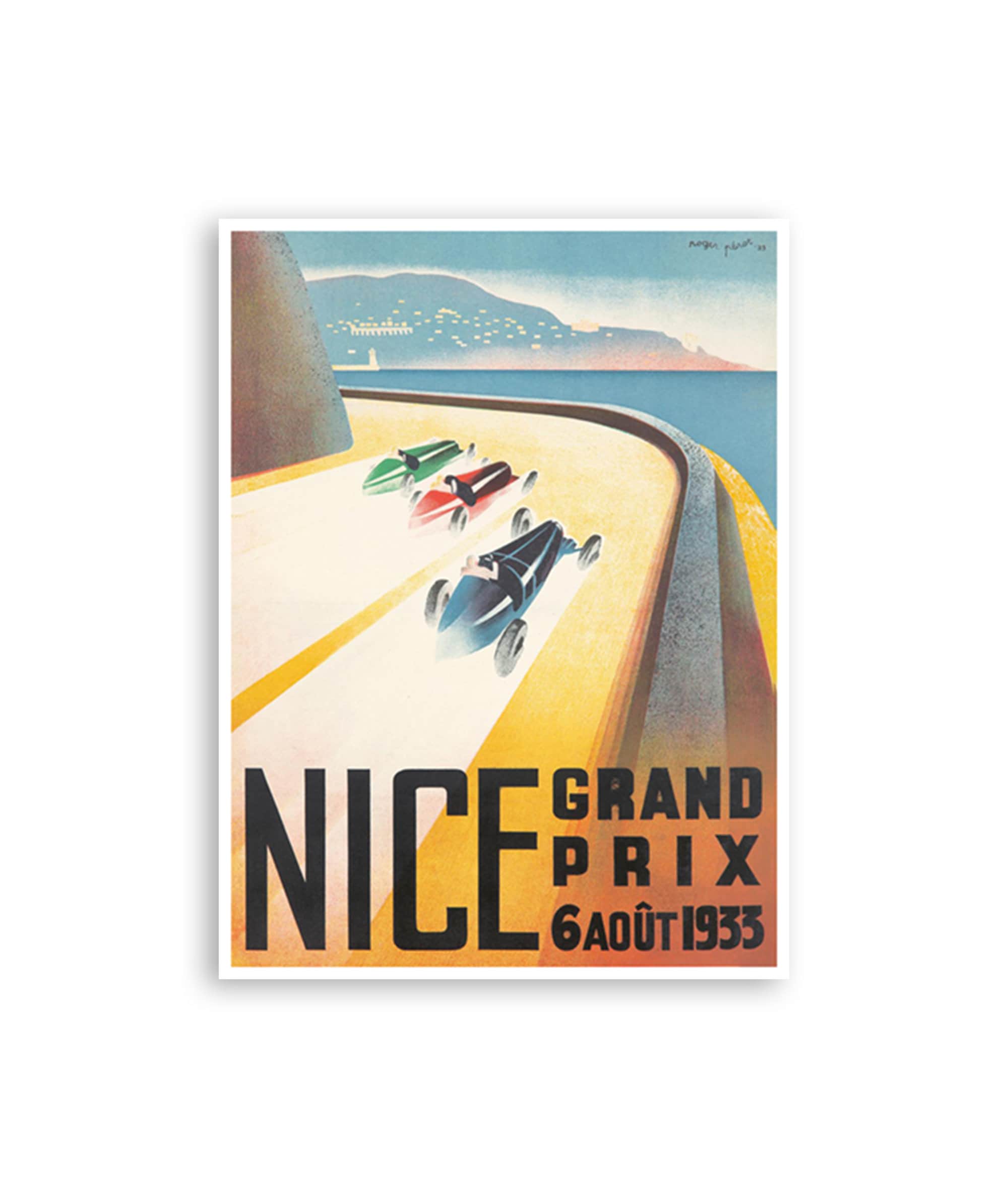 Nice France Art Race Car Poster Auto Racing (H1138)