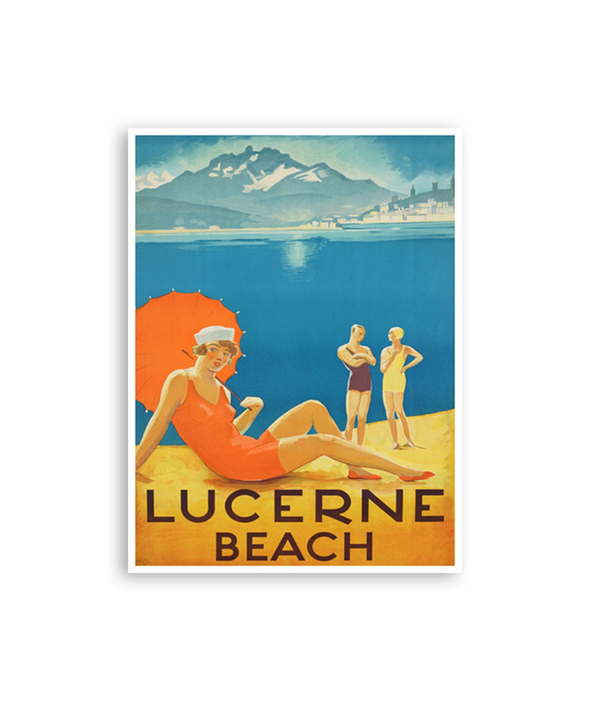 Lucerne Switzerland Poster Travel Art Beach Print (H1134)