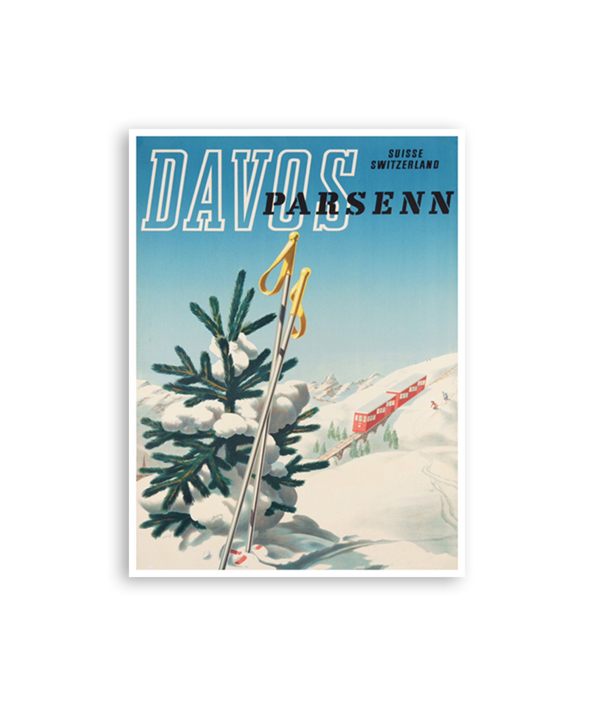 Davos Wall Art Switzerland Travel Poster Sports Print (H1142)