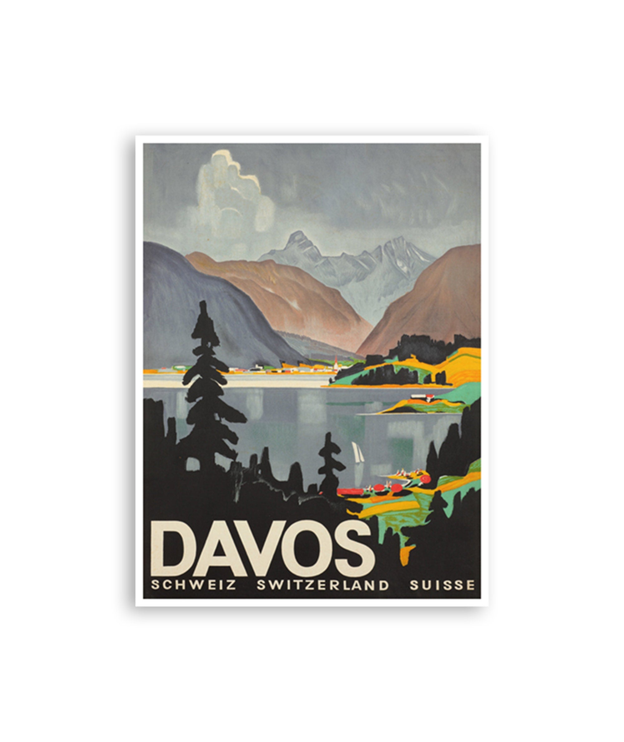 Davos Wall Art Switzerland Poster Swiss Gift Print (XR3882)
