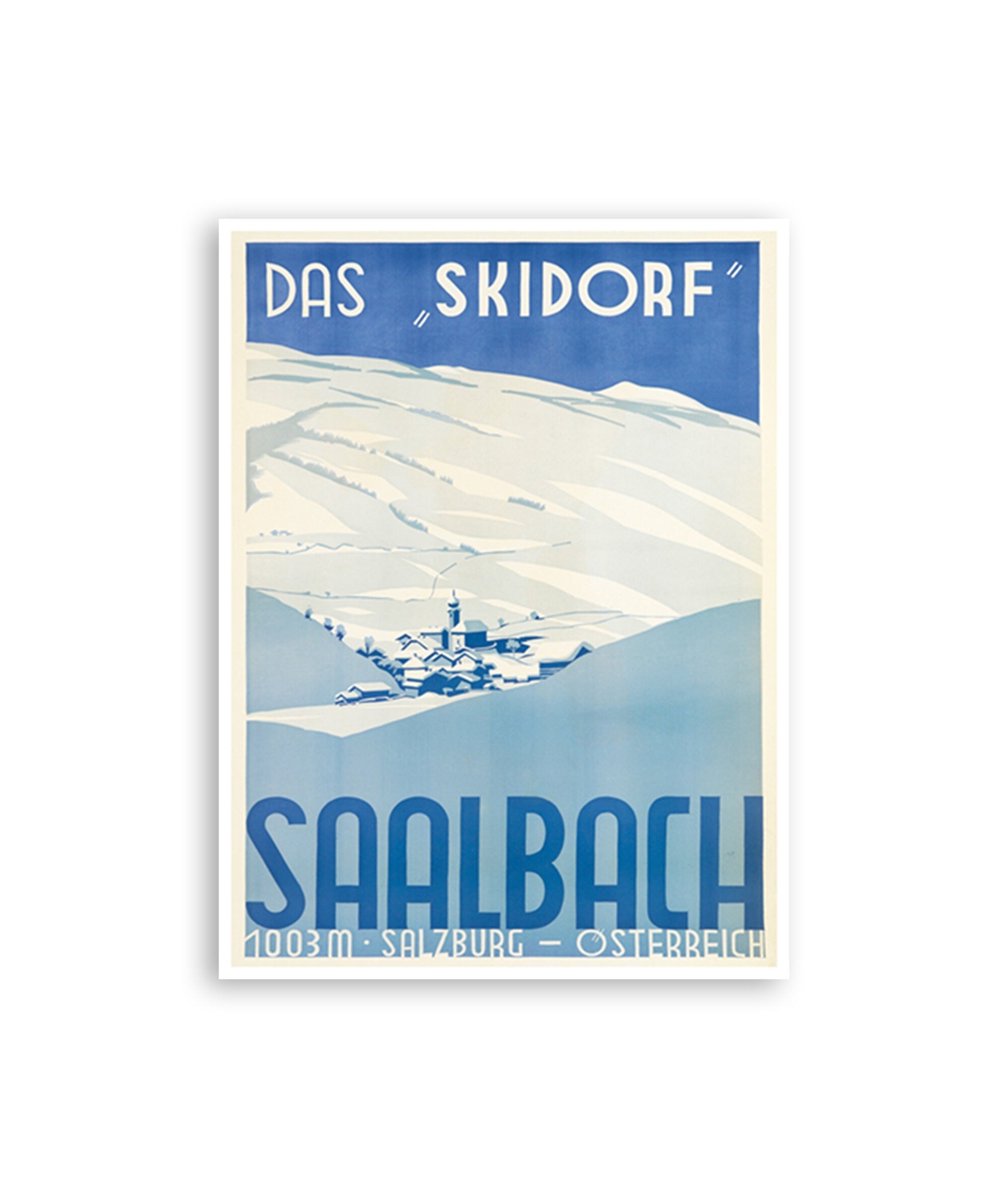 Austria Ski Poster Saalbach Art Print (H1056)