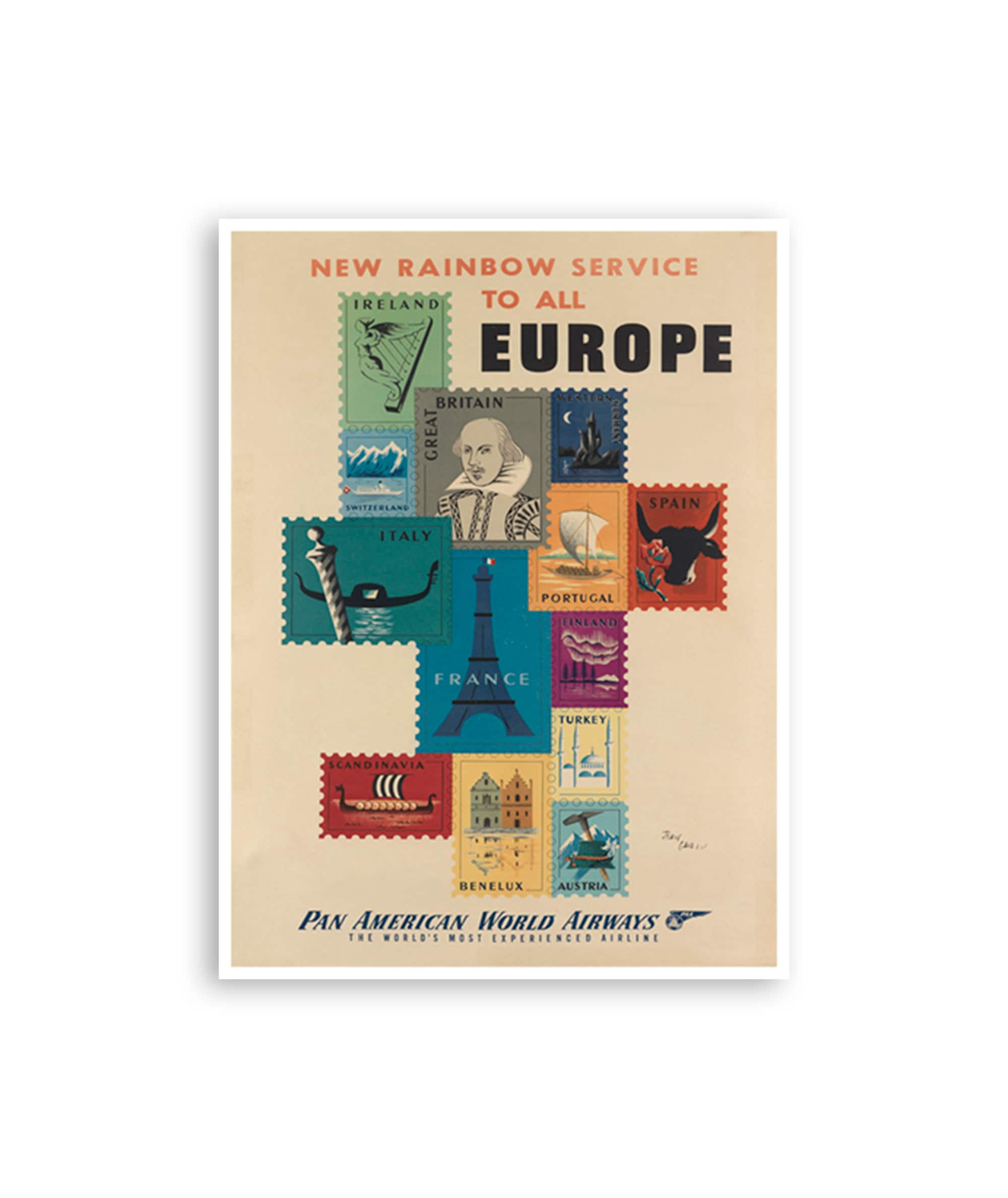 Europe Travel Poster Art Tourism Print (XR3857)