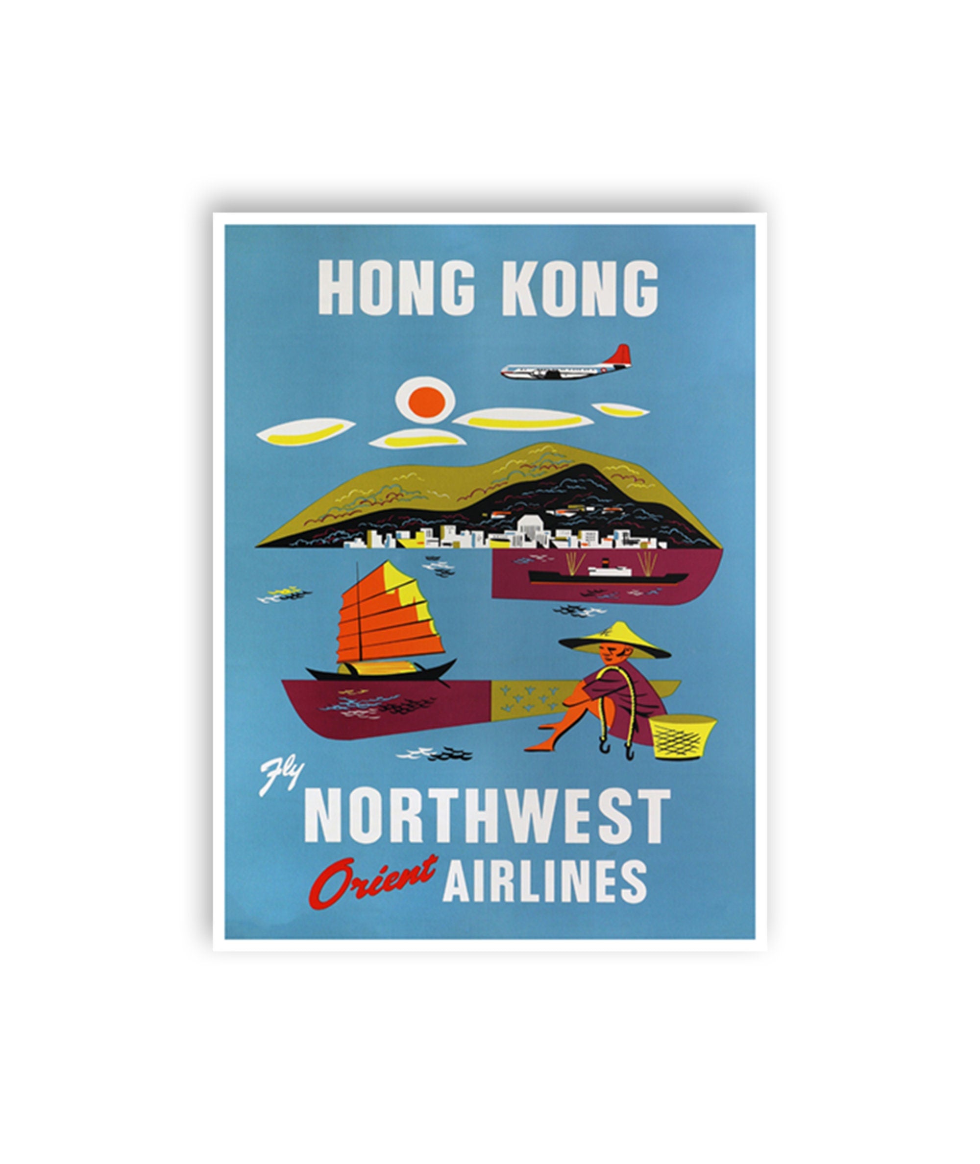 Hong Kong Poster Art Travel Print China Vintage Decor (XR3887)