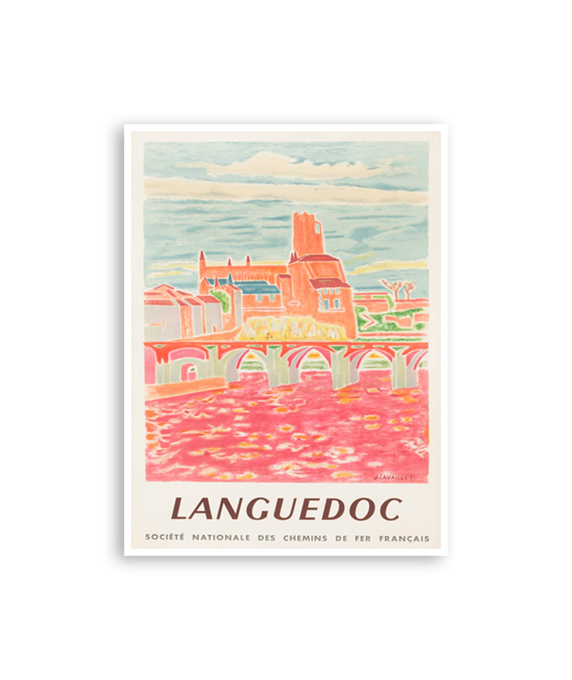 Languedoc France Art Travel Poster Print Vintage French Print (XR3978)