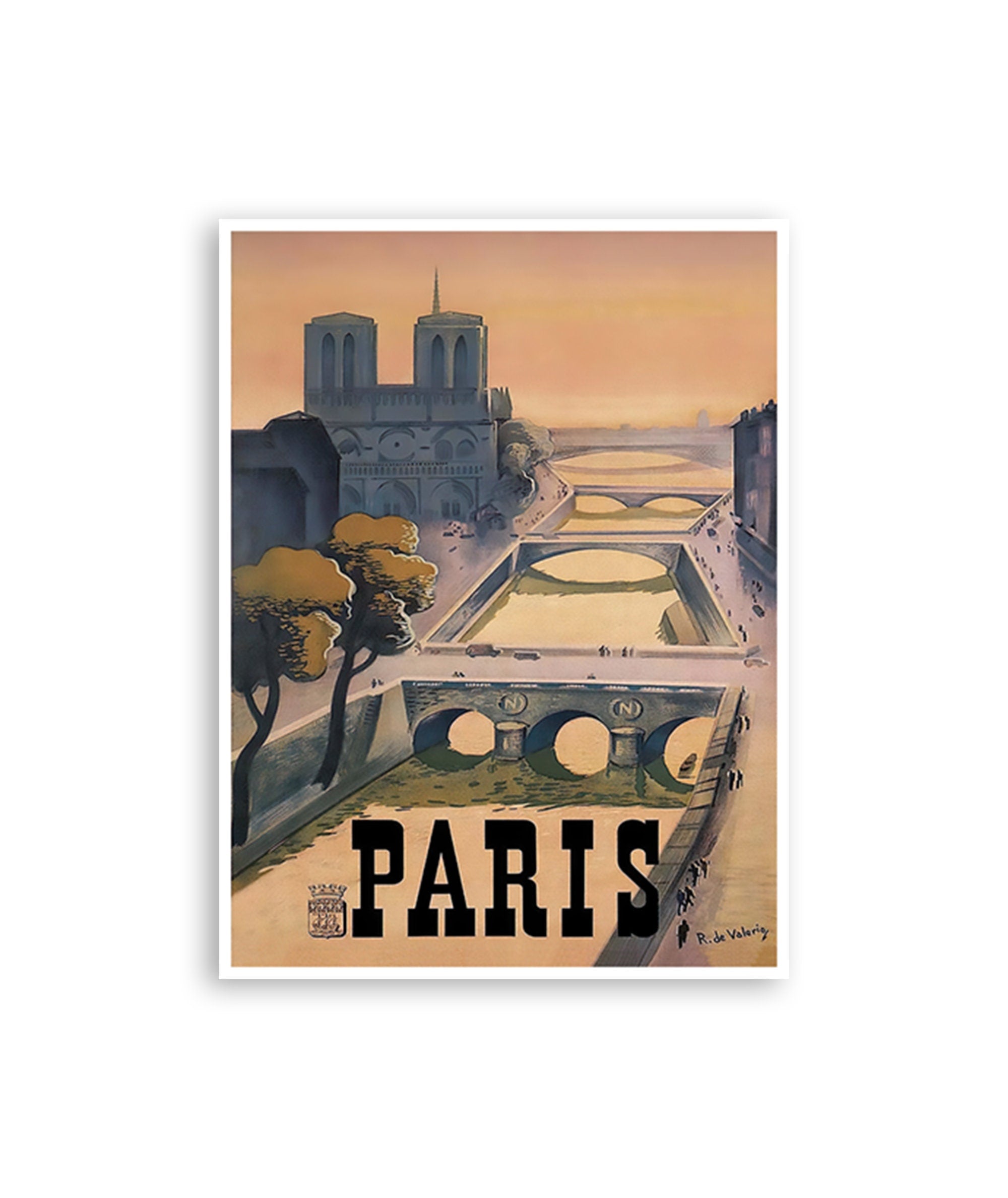 Paris France Art Travel Poster Retro Vintage Print (H1206)