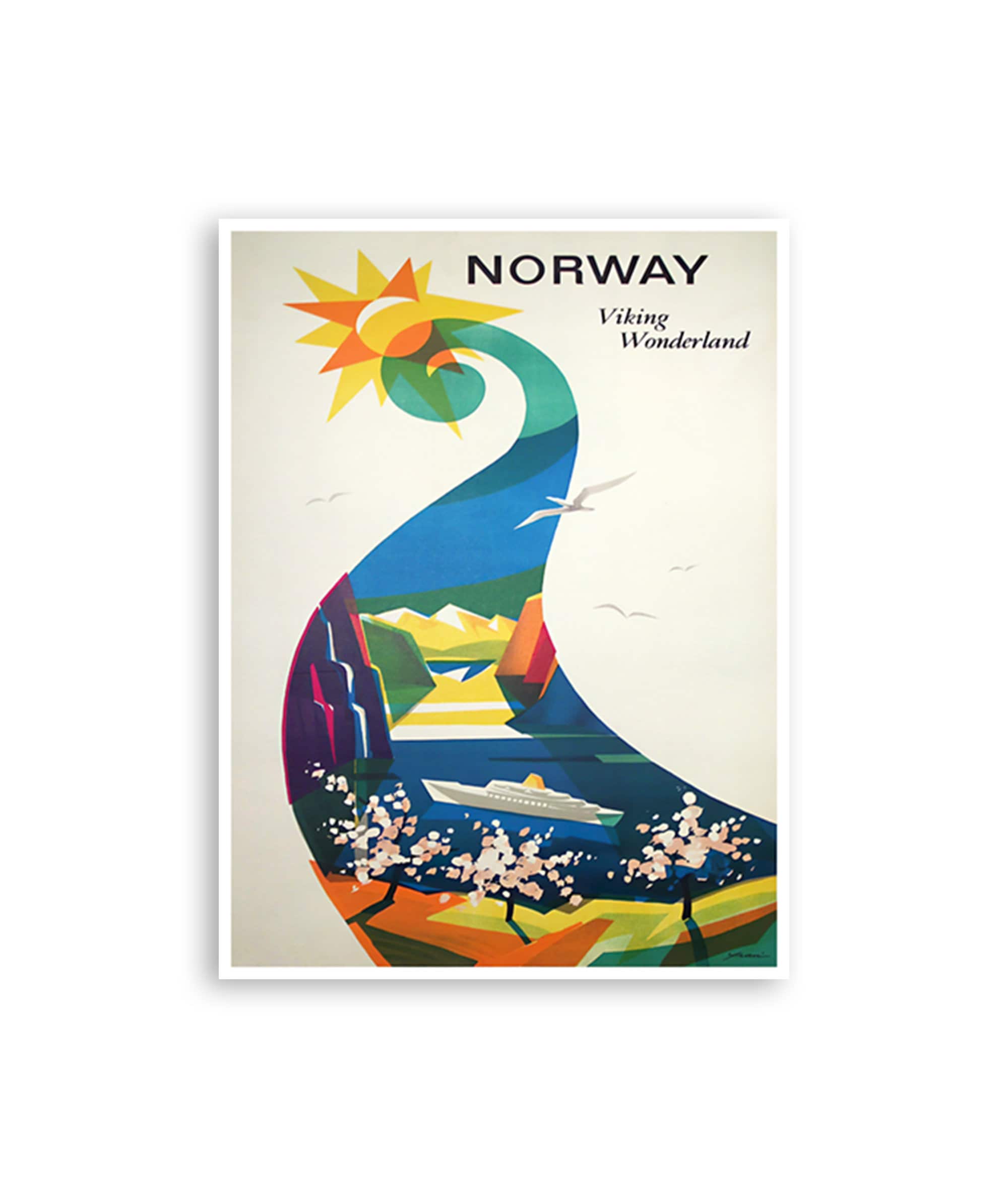 Norway Travel Art Cruise Poster Vintage Decor Retro Print (H1203)
