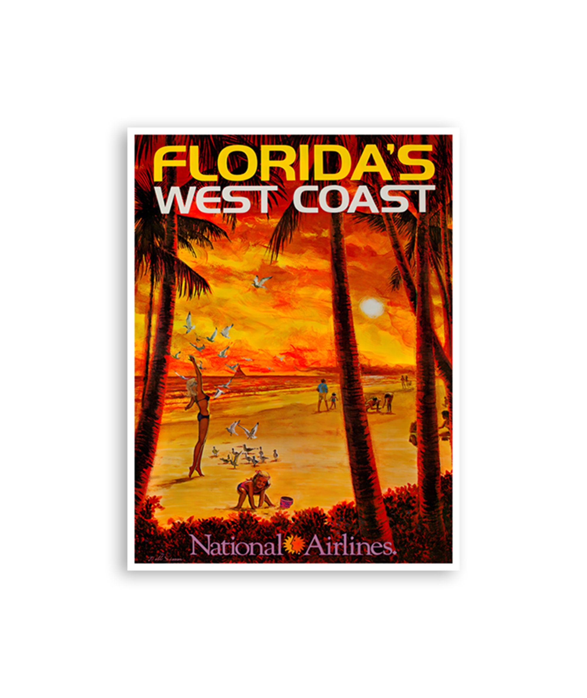 Florida Travel Poster West Coast Of Florida Art Wall Decor Retro Print  (XR4082)