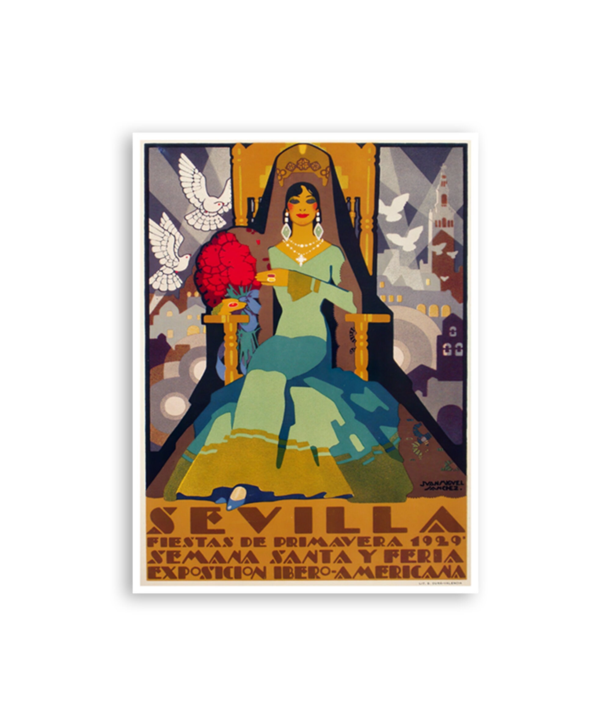 Seville Spain Art Travel Poster Vintage Print (H1197)