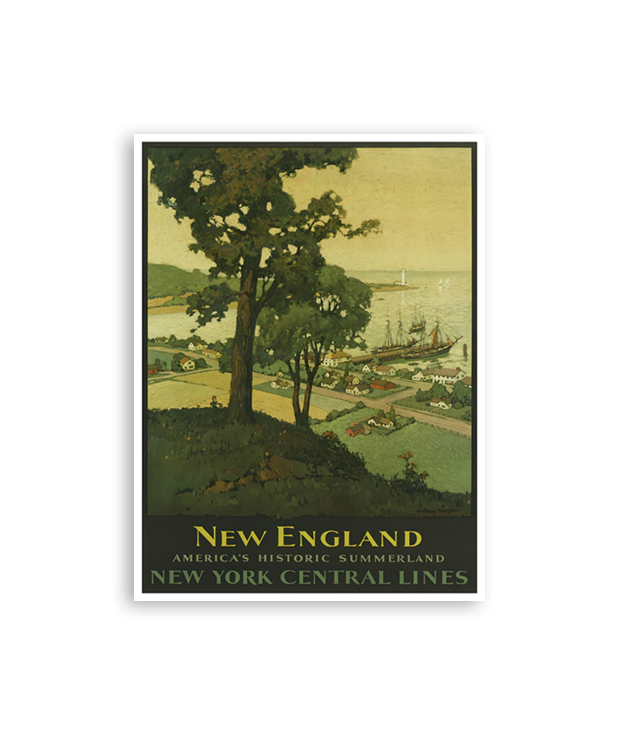 New England Print Travel Art Vintage Poster (XR4036)