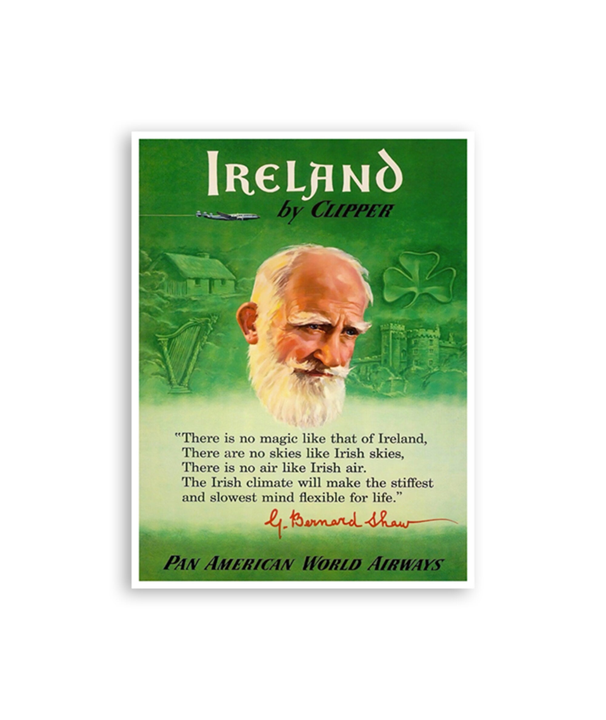 Ireland Quote Art Poster Vintage Irish Decor Print (XR4010)