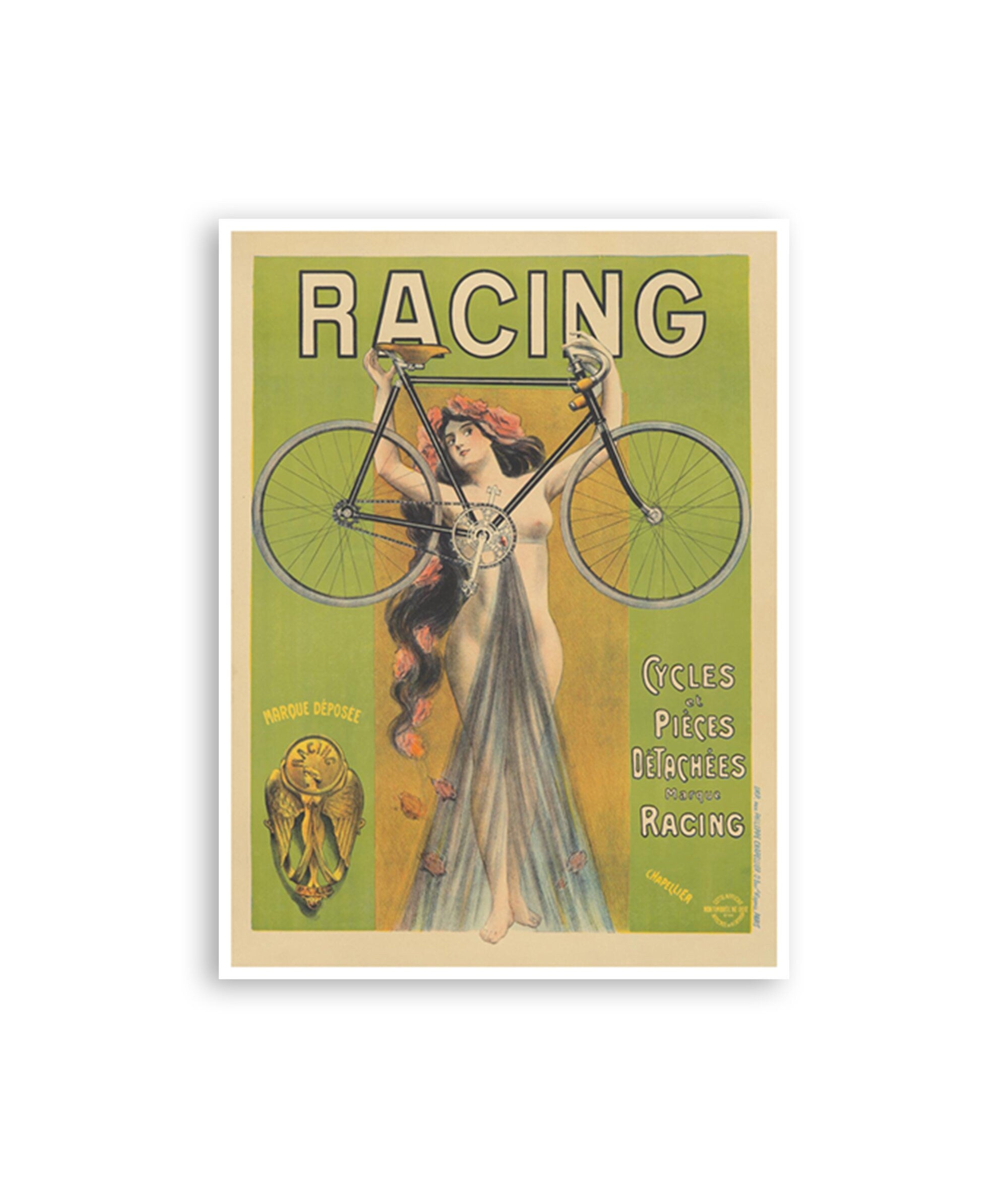 Bicycle Print Cycling Poster Road Bike Art Vintage (H789)