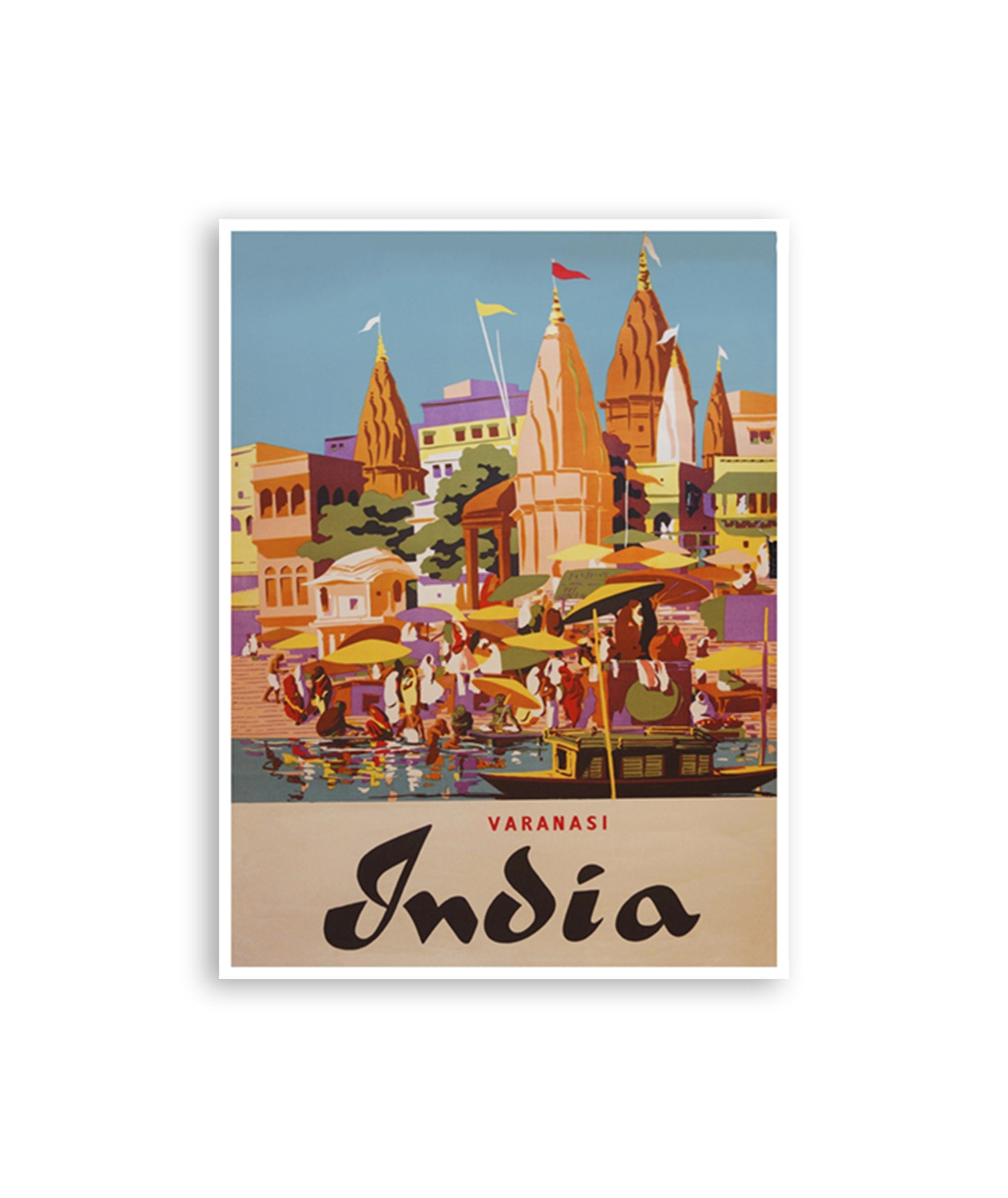 India Travel Art Varanasi Print Indian Vintage Home Decor Poster (ZT133)