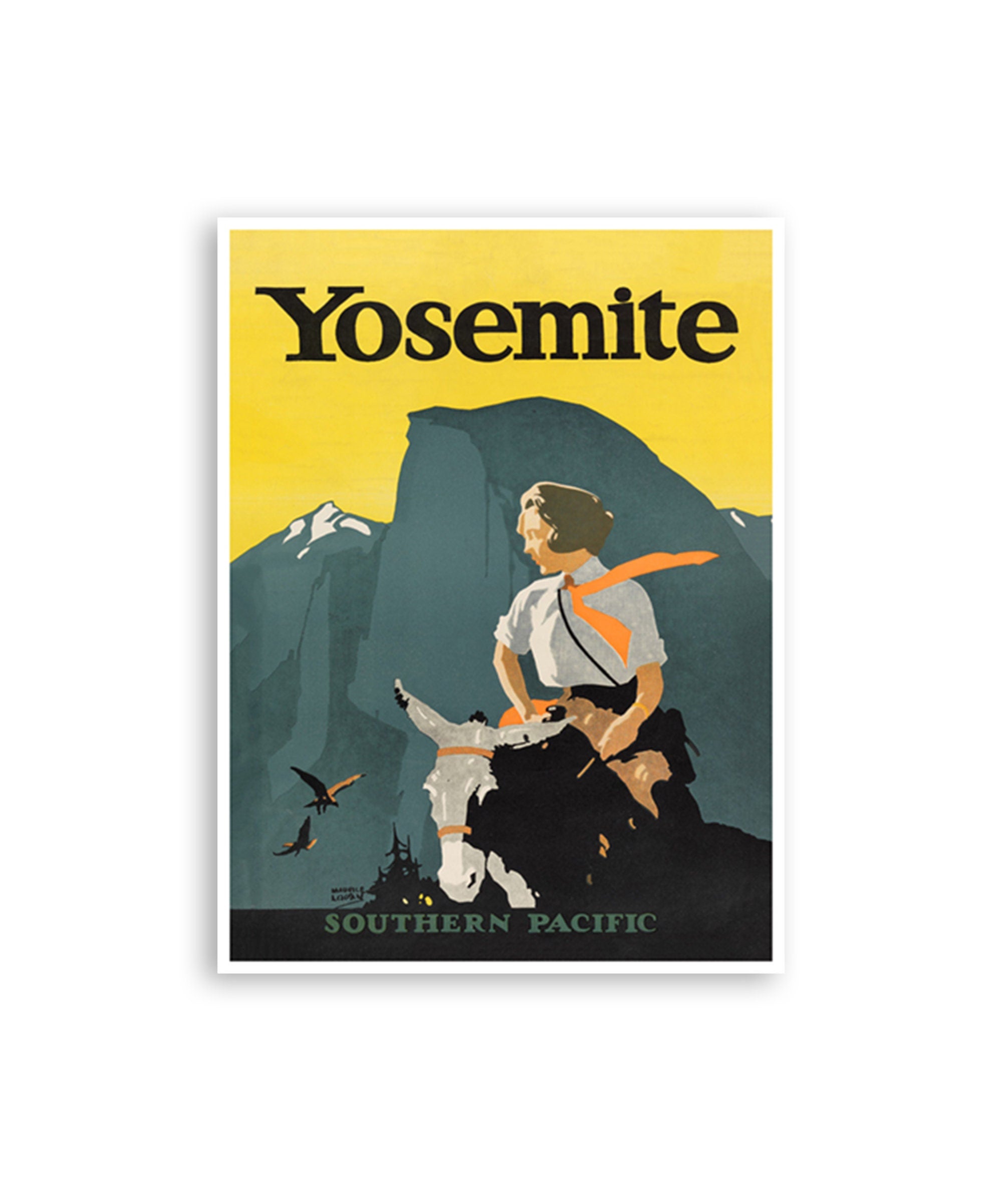 Yosemite Vintage Art National Parks Poster Yosemite Travel Print (ZT421)a