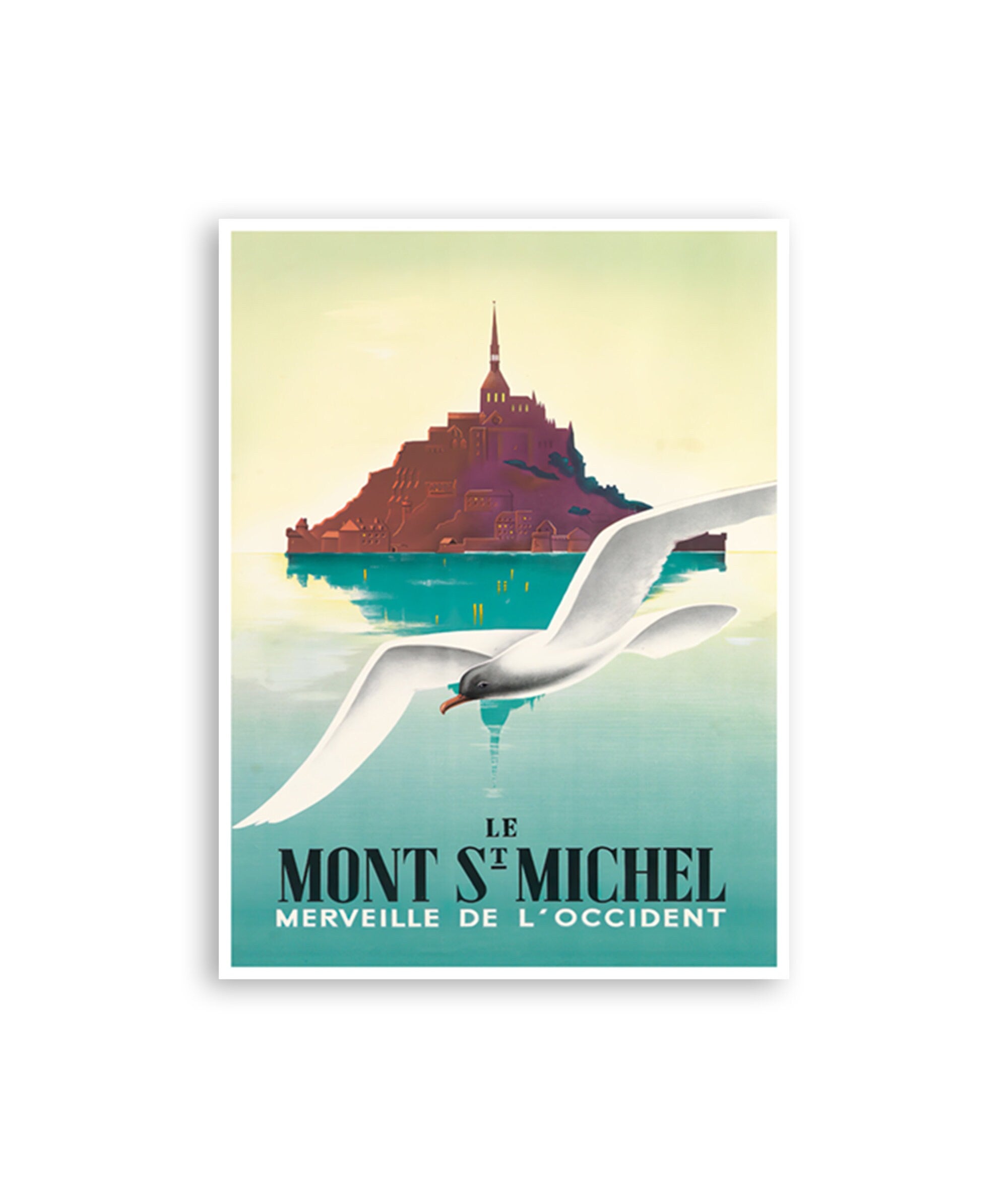 Mont Saint-Michel Art French Travel Poster France Print (XR4054)