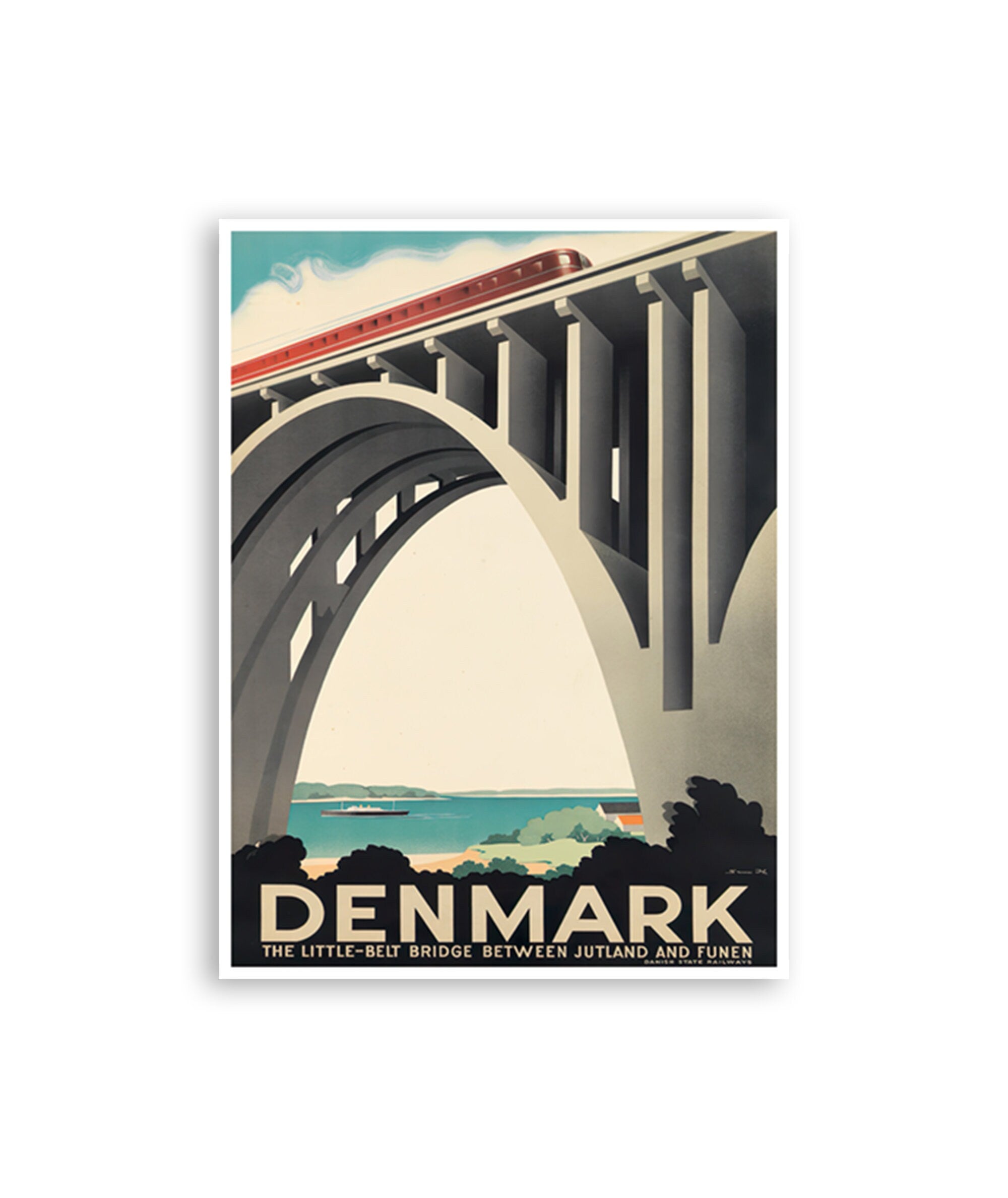 Denmark Vintage Art Danish Print Travel Poster (XR4055)