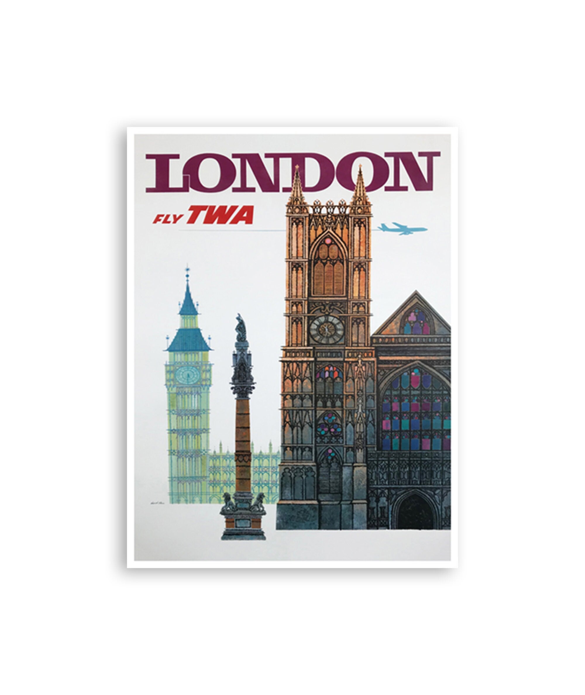 London Vintage Travel Poster Wall Art Print (ZT425)