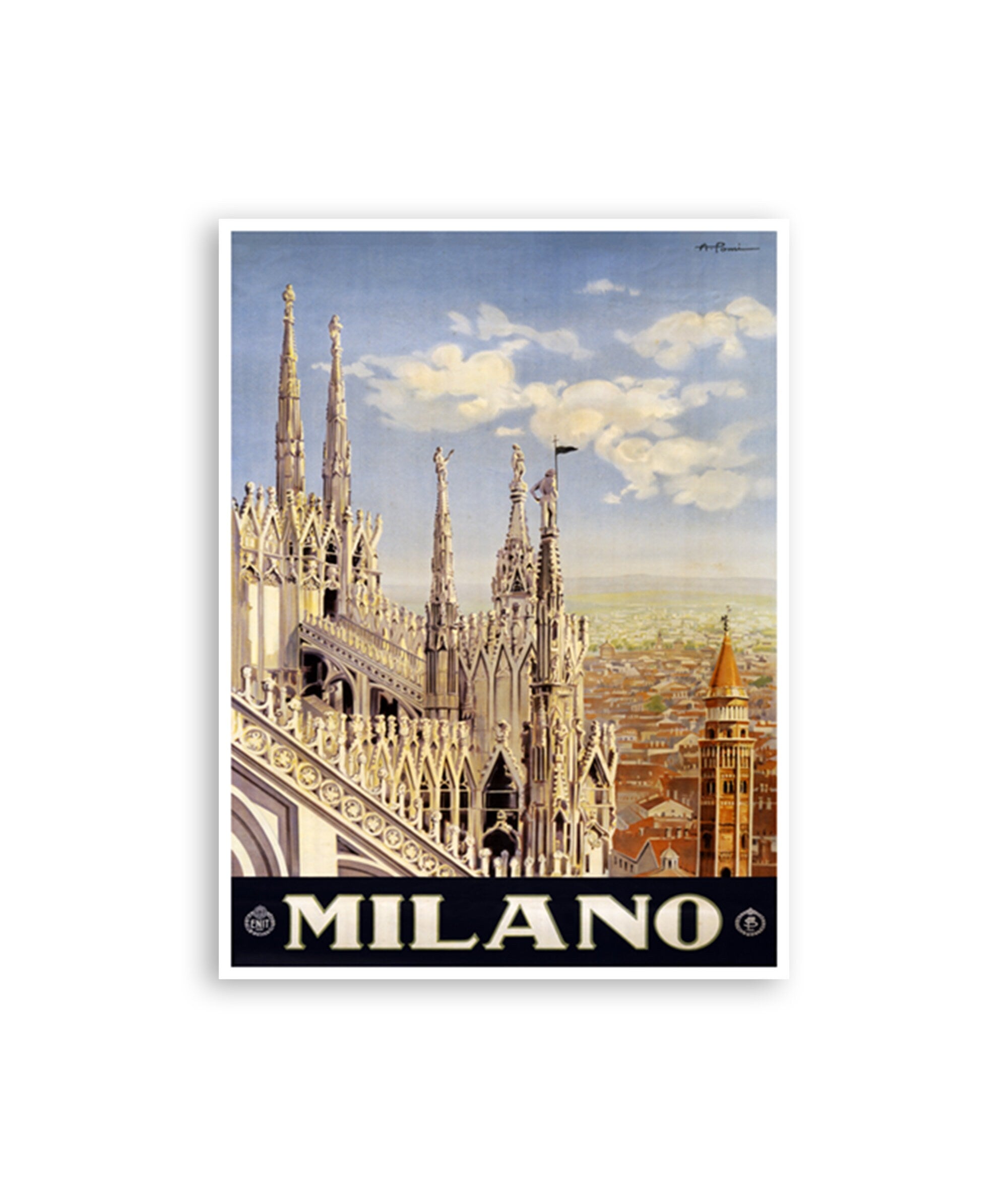 Milan Italy Art Italian Print Milano Travel Poster (ZT339)a