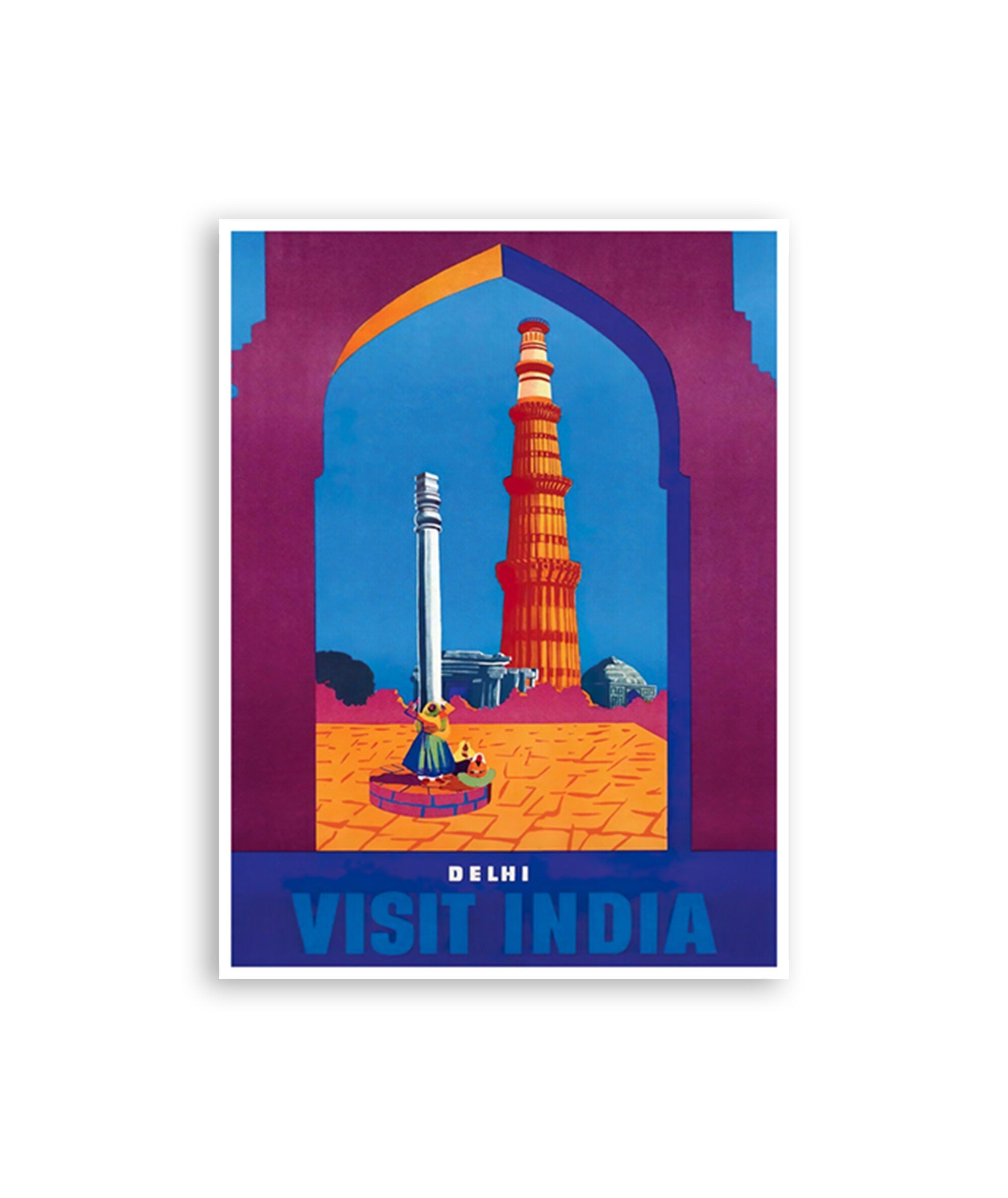 Delhi India Art India Travel Poster Vintage Print (XR4068)