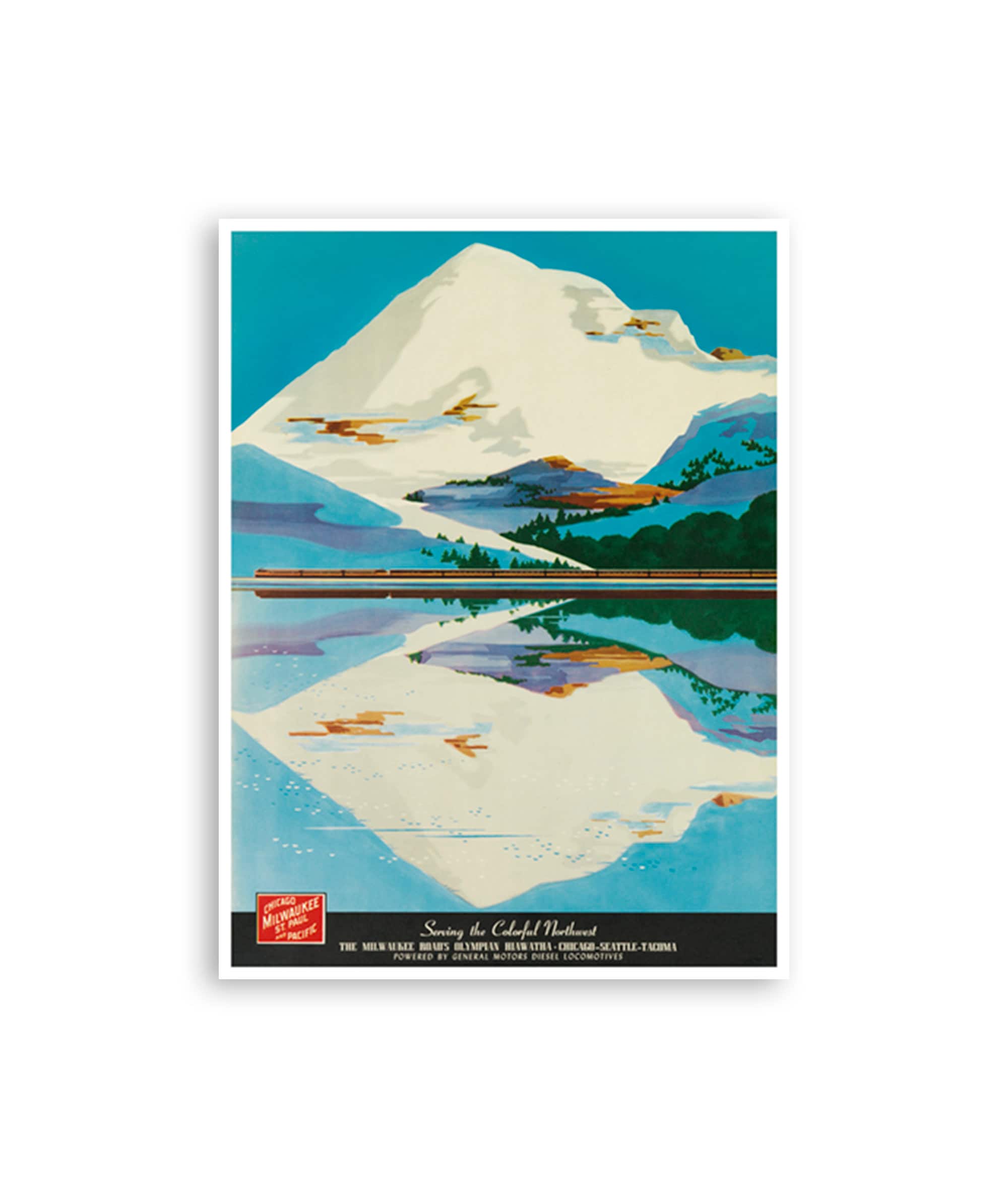 Locomotive Travel Poster Railroad Art Train Print (TR66)