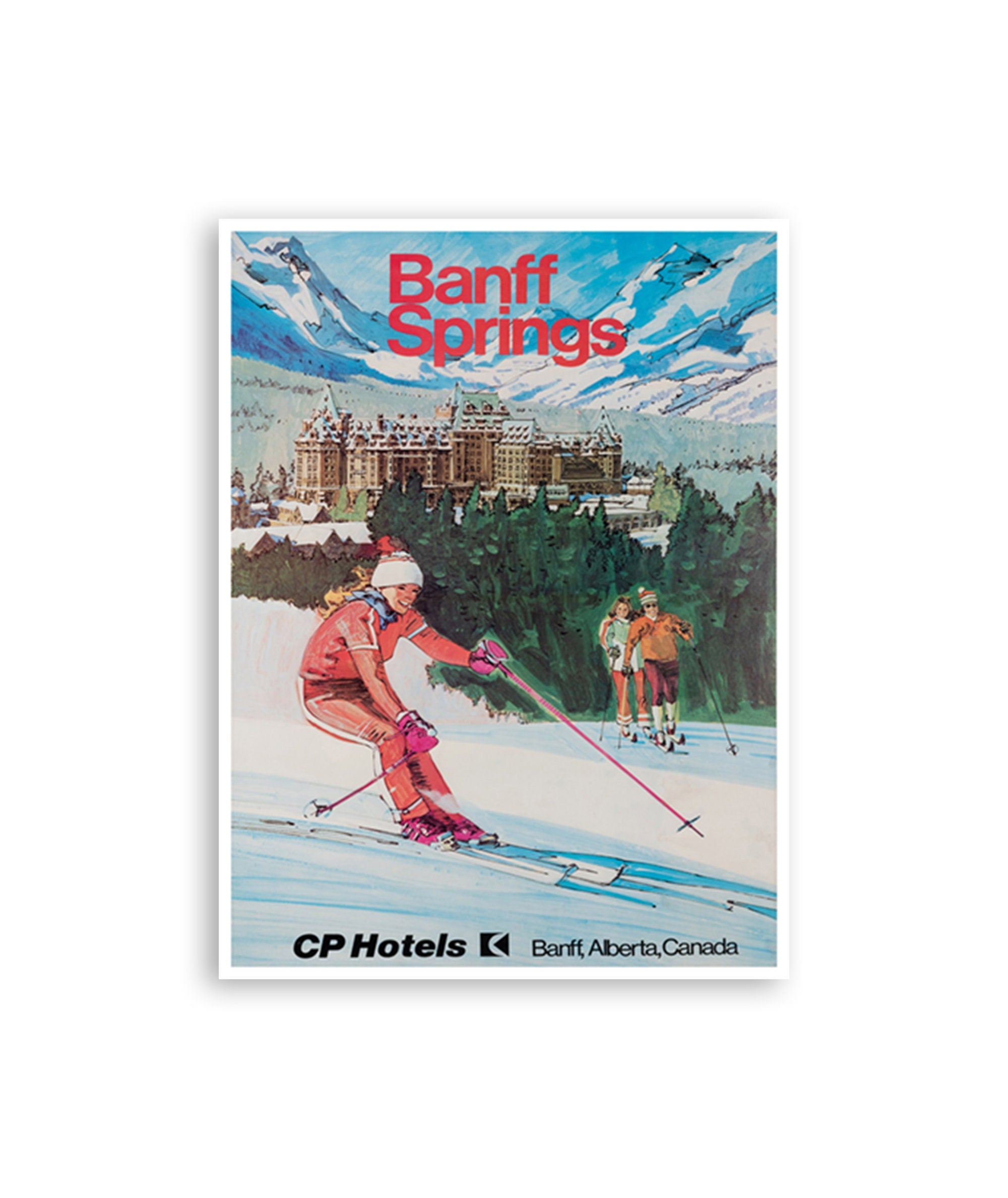 Banff Ski Poster Travel Art Retro Canada Decor Print (H959)